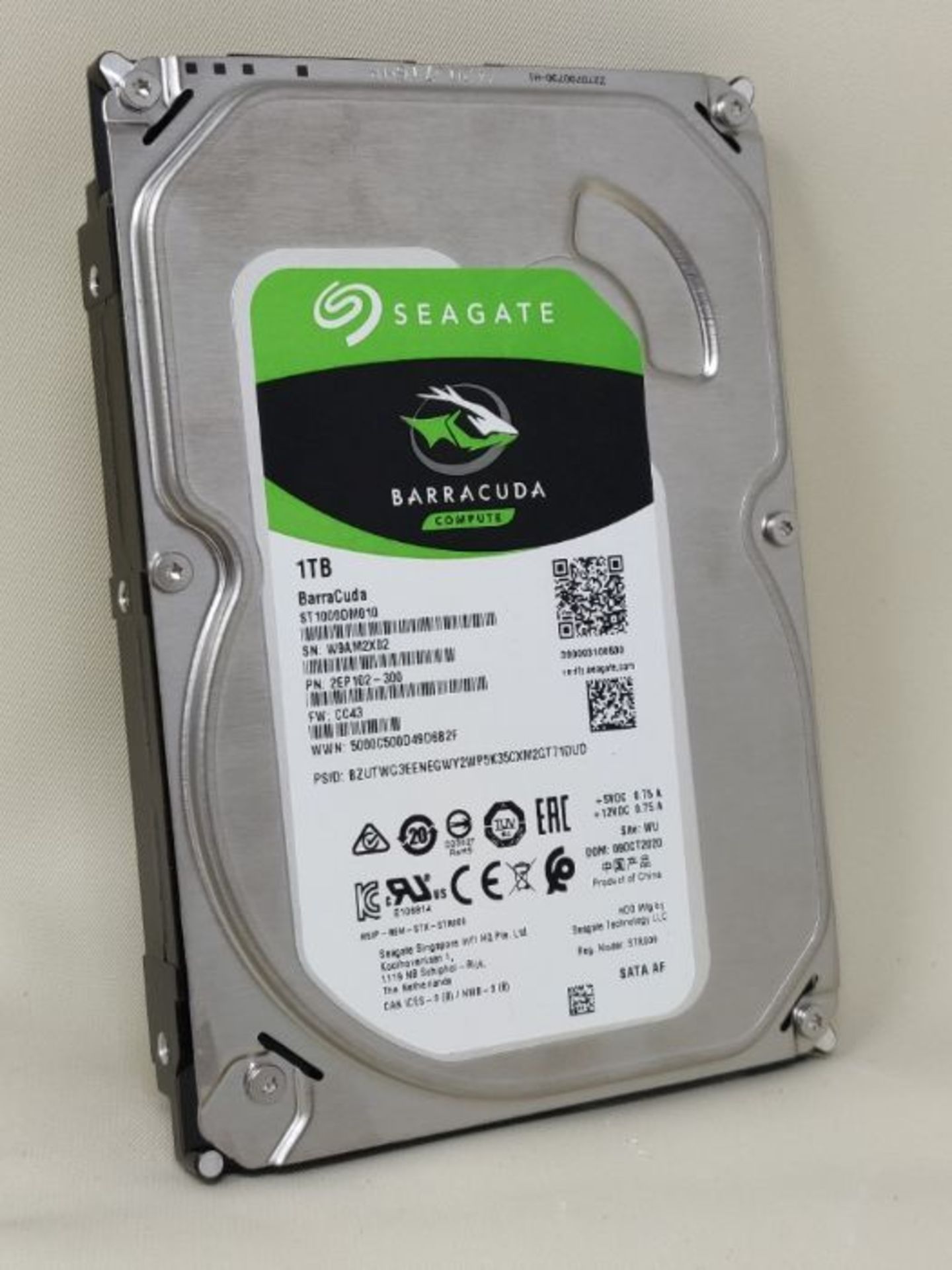 Seagate BarraCuda 1TB Internal Hard Drive HDD  3.5 Inch SATA 6 Gb/s 7200 RPM 64MB C - Image 2 of 2