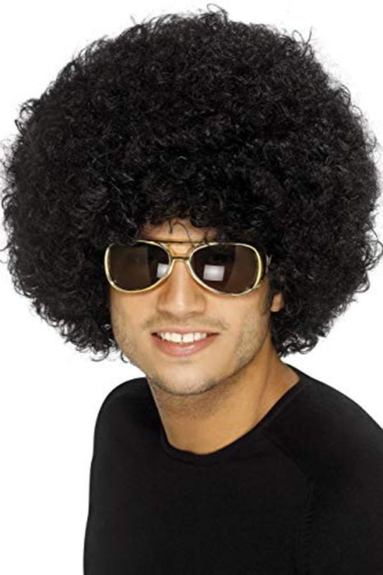 Smiffys Funky Afro Wig - Black, One Size