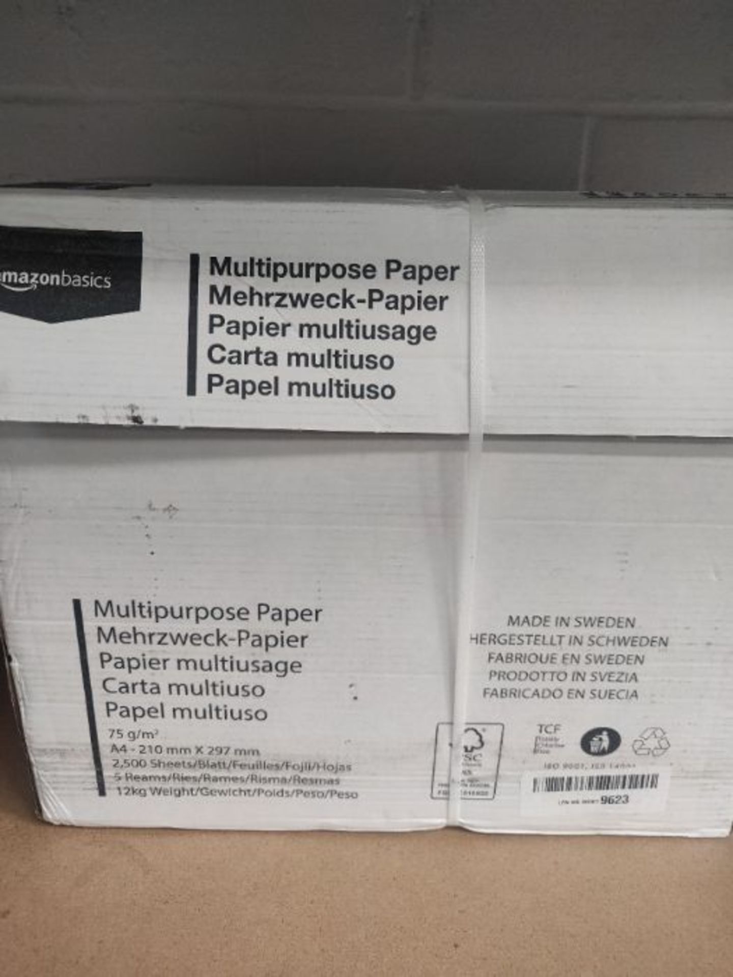 Amazon Basics Multipurpose Copy Paper A4 75gsm, 5x500 Sheets, White - Image 2 of 2