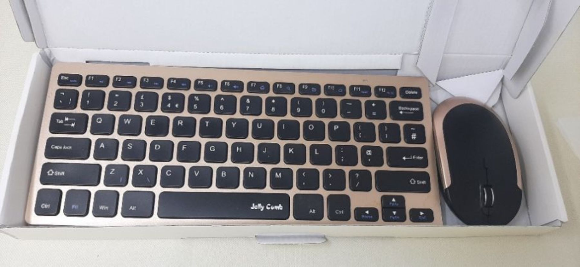 Keyboard and Mouse Set Ultra Slim, Jelly Comb KUT019 2.4G Compact Wireless Keyboard Mo - Bild 2 aus 2