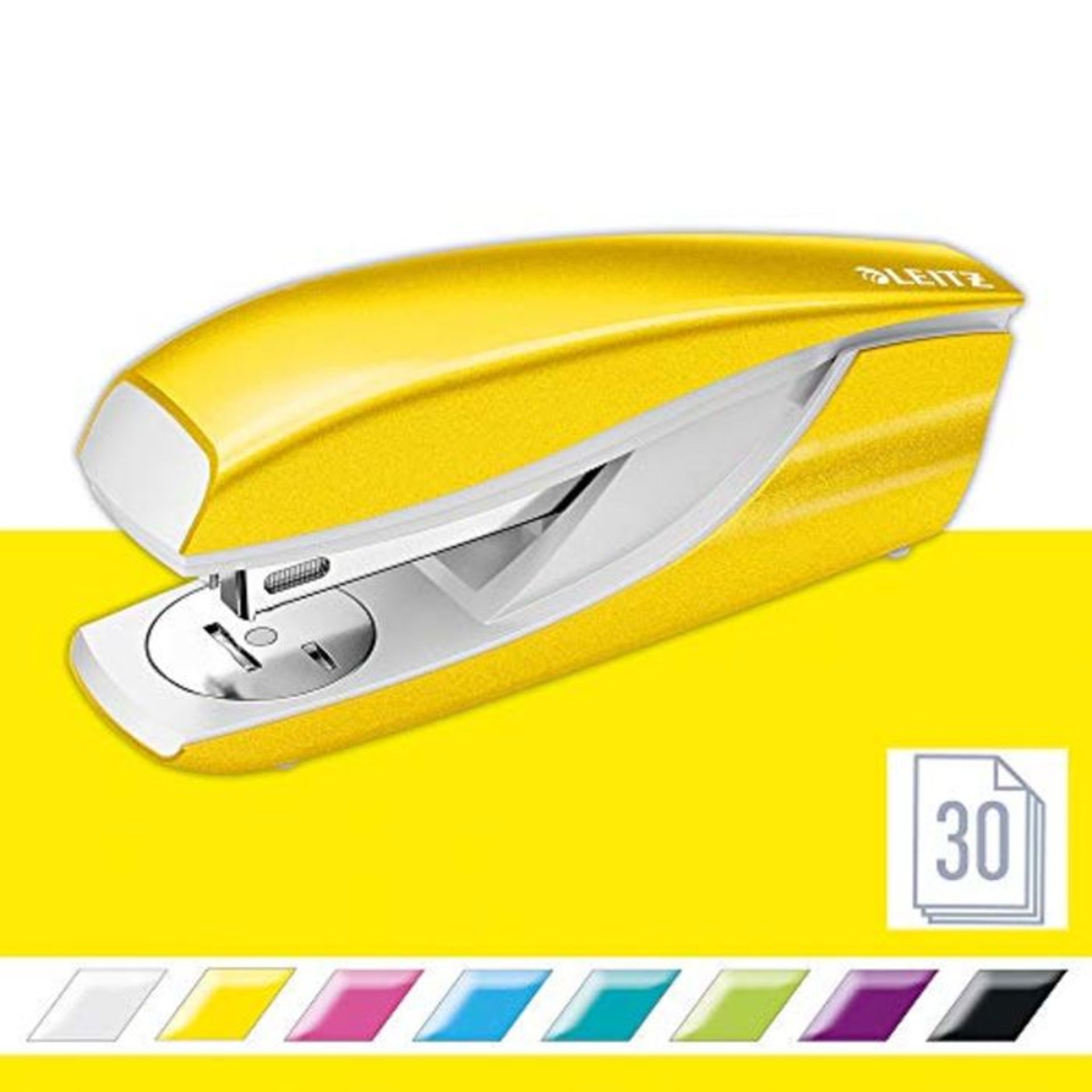 Leitz Stapler, 30 Sheet Capacity, Ergonomic Metal Body, Includes Staples, WOW Range, 5