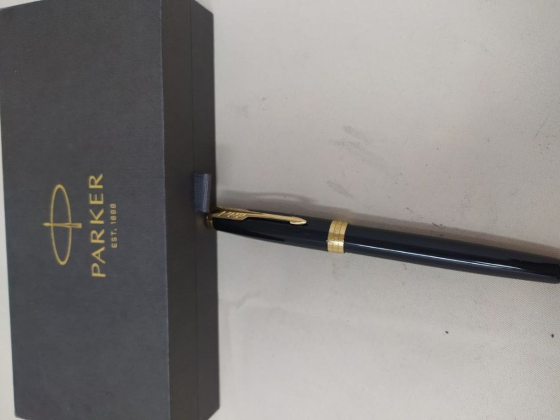 RRP £80.00 Parker Sonnet Fountain Pen | Black Lacquer with Gold Trim | Medium Nib | Gift Box - Image 2 of 2