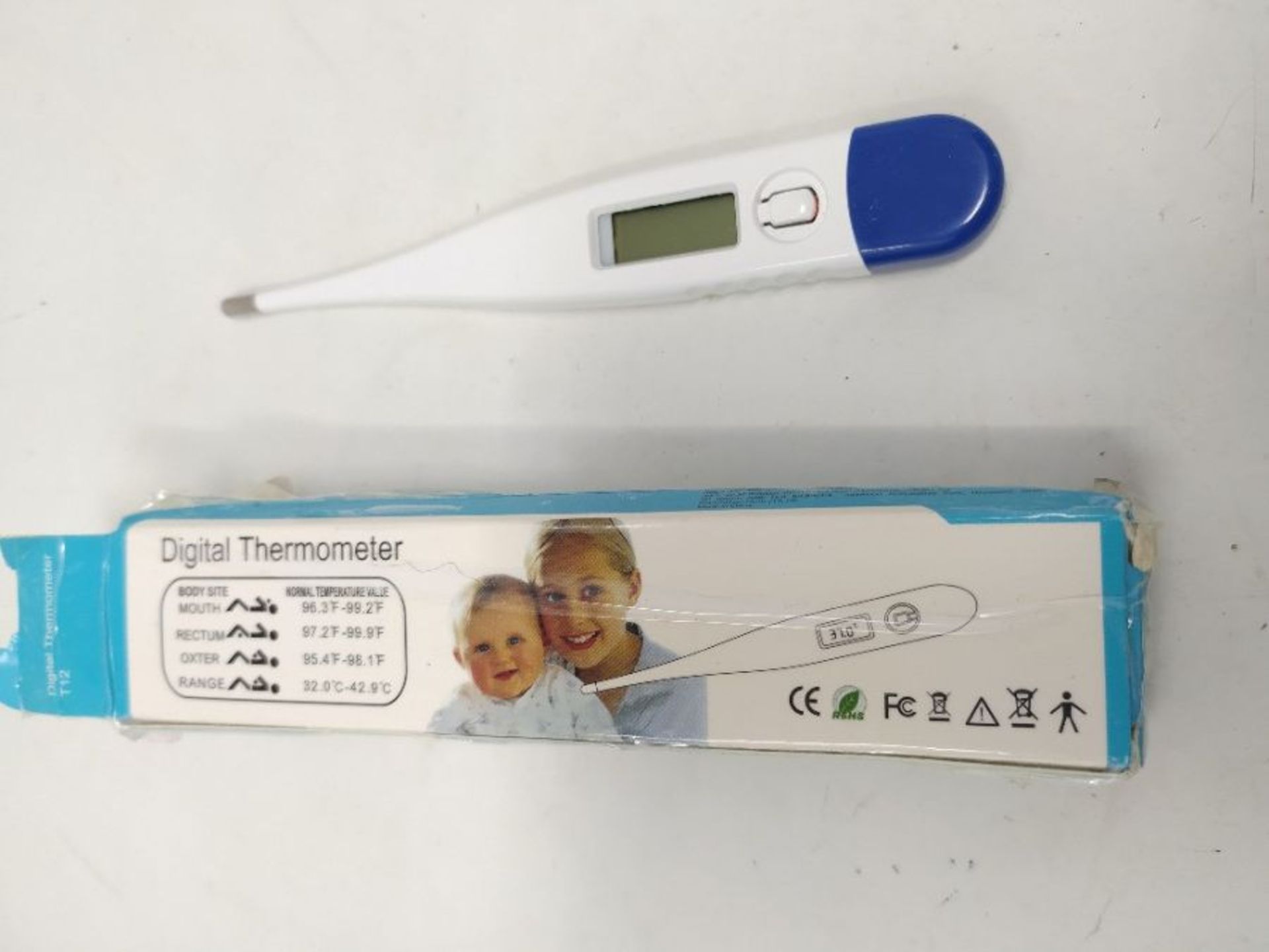 Digital Thermometer, Oral Underarm Rectal Temperature Thermometer for Adults Kids Babi - Image 2 of 2