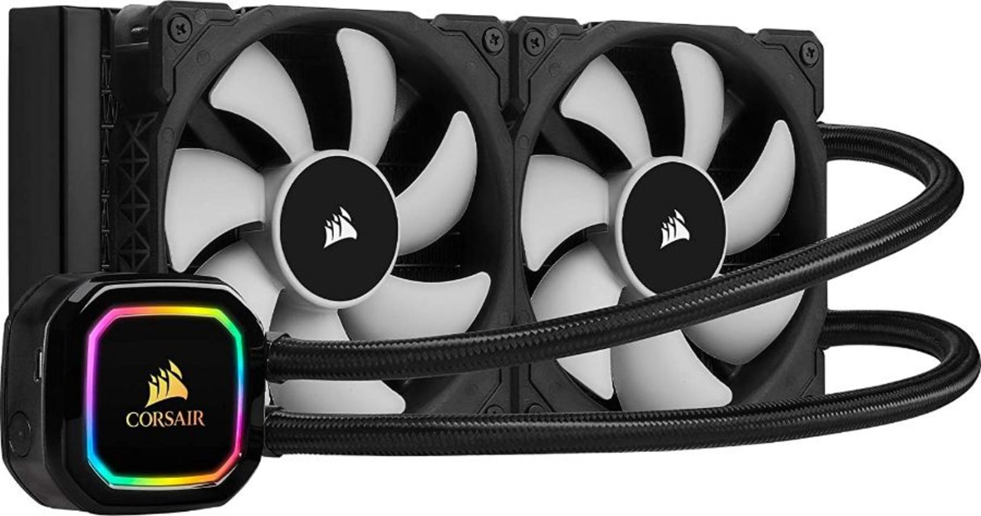 NO VAT HAM - RRP £114.00 Corsair iCUE H100i PRO XT RGB Liquid CPU Cooler (240mm Radiator, Two 120mm