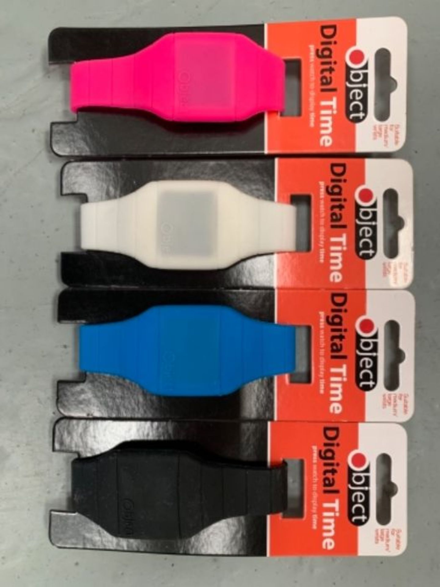 Quantity 189 X NEW OBJECT WATCHES BLACK- BLUE- PINK