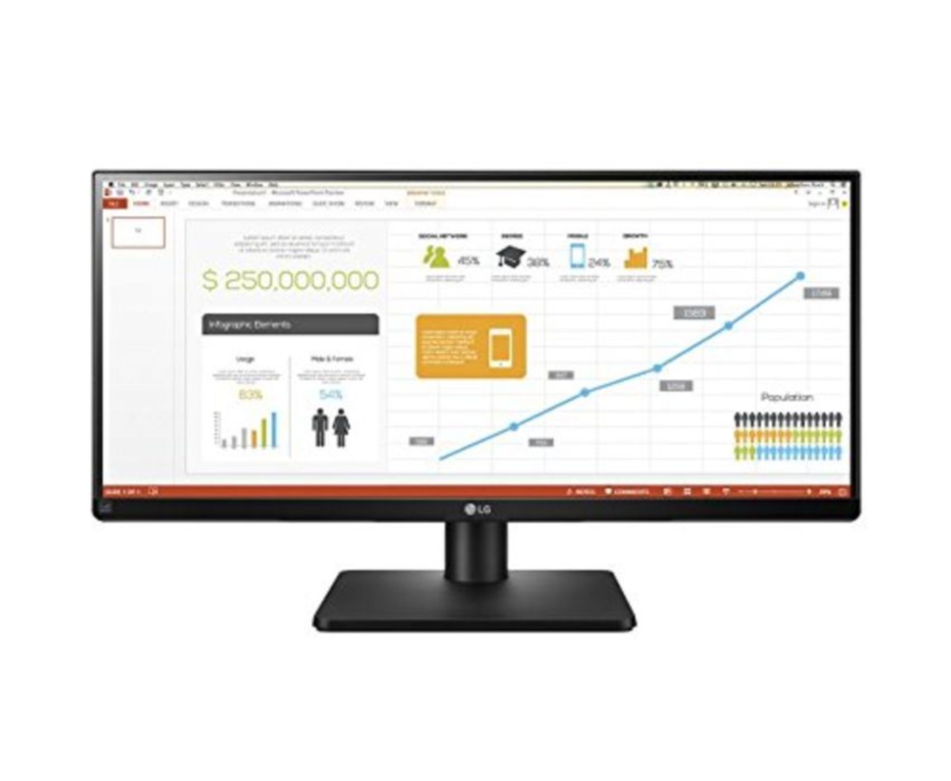 RRP £219.00 [BROKEN SCREEN] LG UltraWide 29UB67 29-inch Height Adjustable IPS Monitor (2560 x 1080