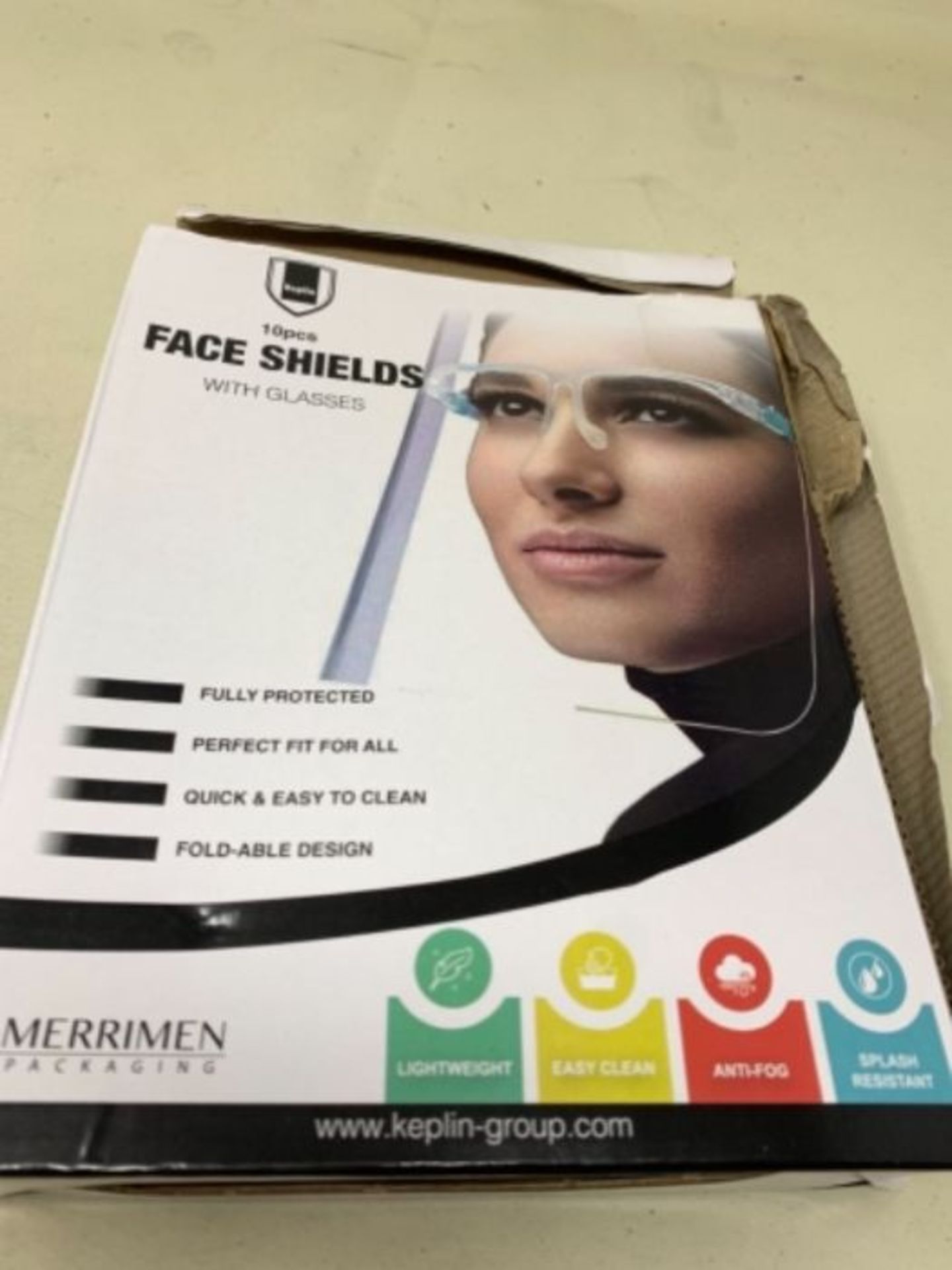 MERRIMEN 10pk Transparent Face Safety Shield Full Protection Cap Wide Visor, Quick & E - Image 3 of 3