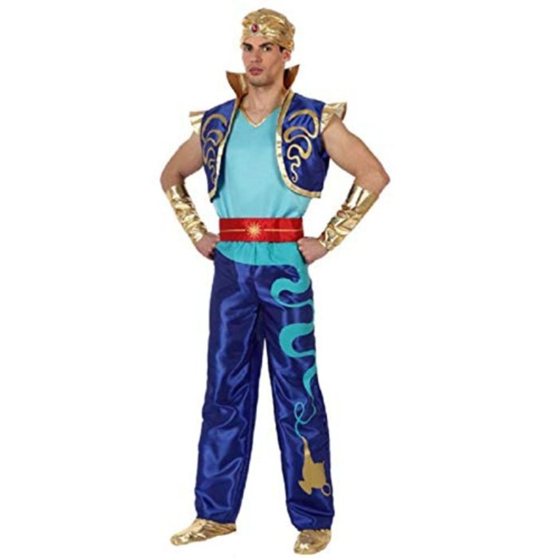 ATOSA 10058 Costume Genie Man M-L Blue-Carnival