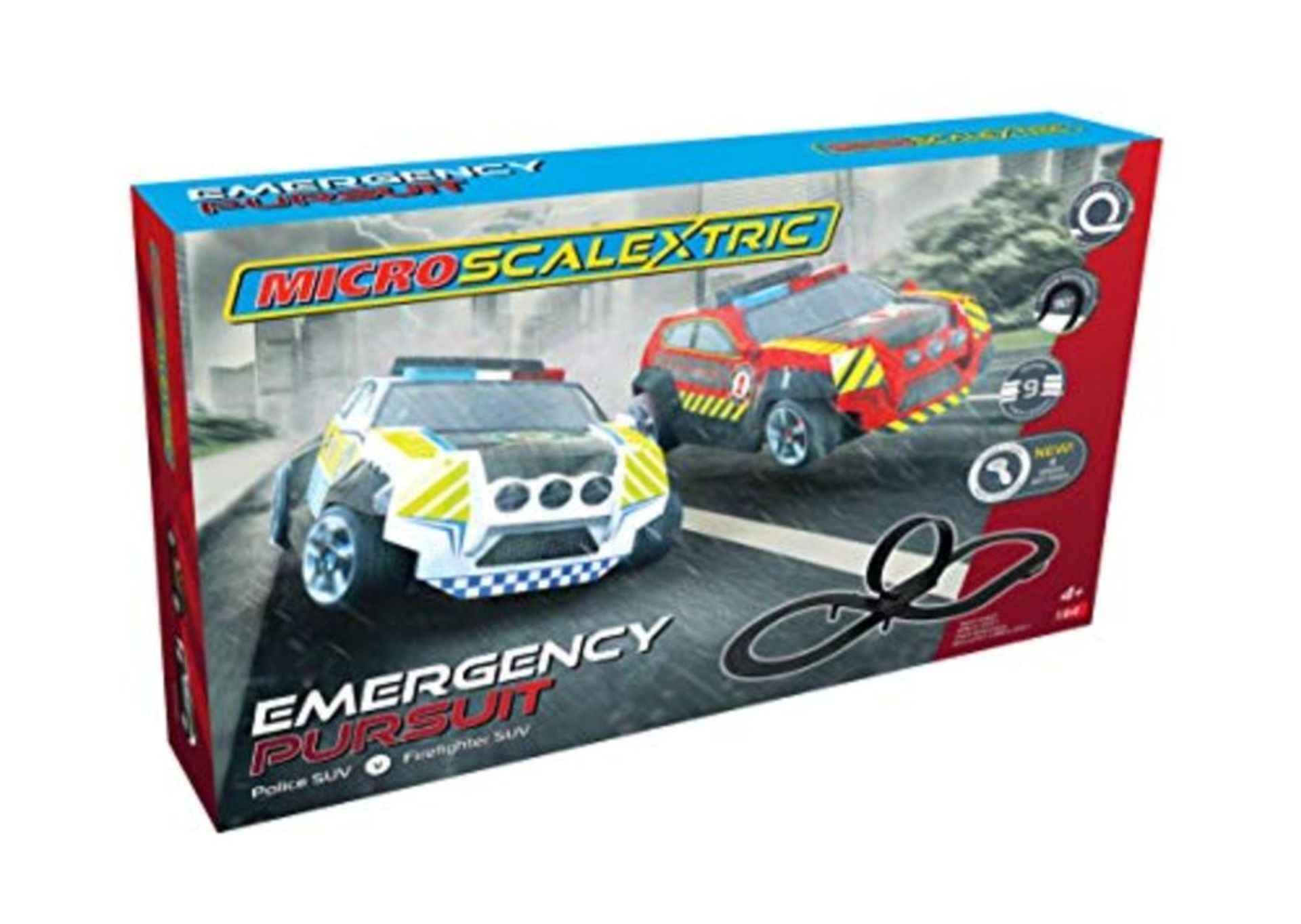 Micro Scalextric G1132 Emergency Pursuit Slot Car Racing, Black