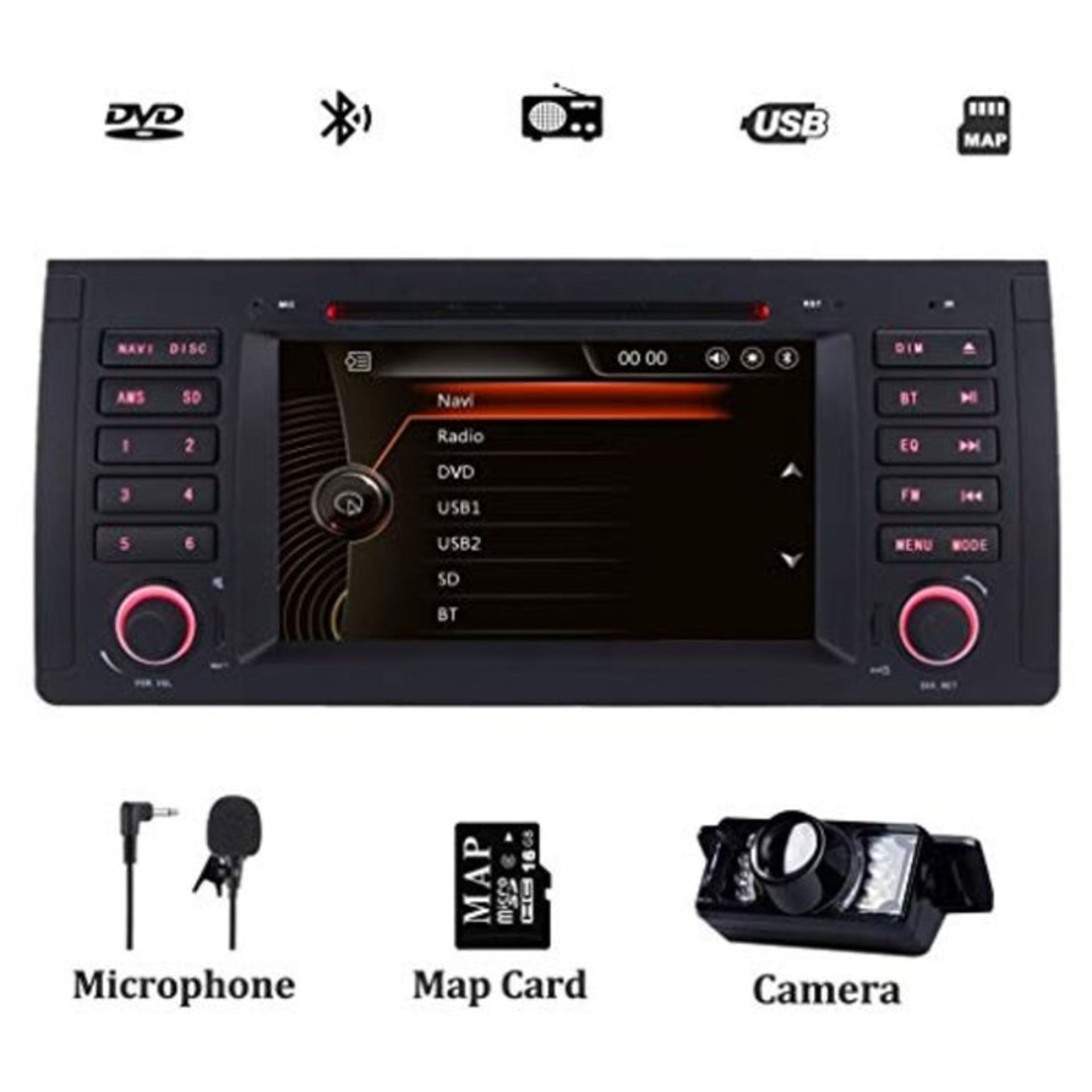 RRP £192.00 Car Stereo Radio for BMW E39 1995-2002 7Inch Sat Nav with DVD Player GPS Navigation Su