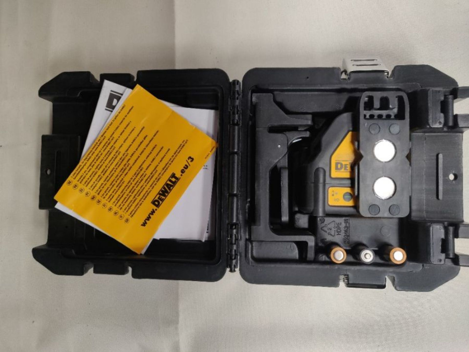 RRP £156.00 DEWALT DW088CG-XJ Green Beam Cross Line Laser with Carry Case, Yellow/Black - Image 2 of 2