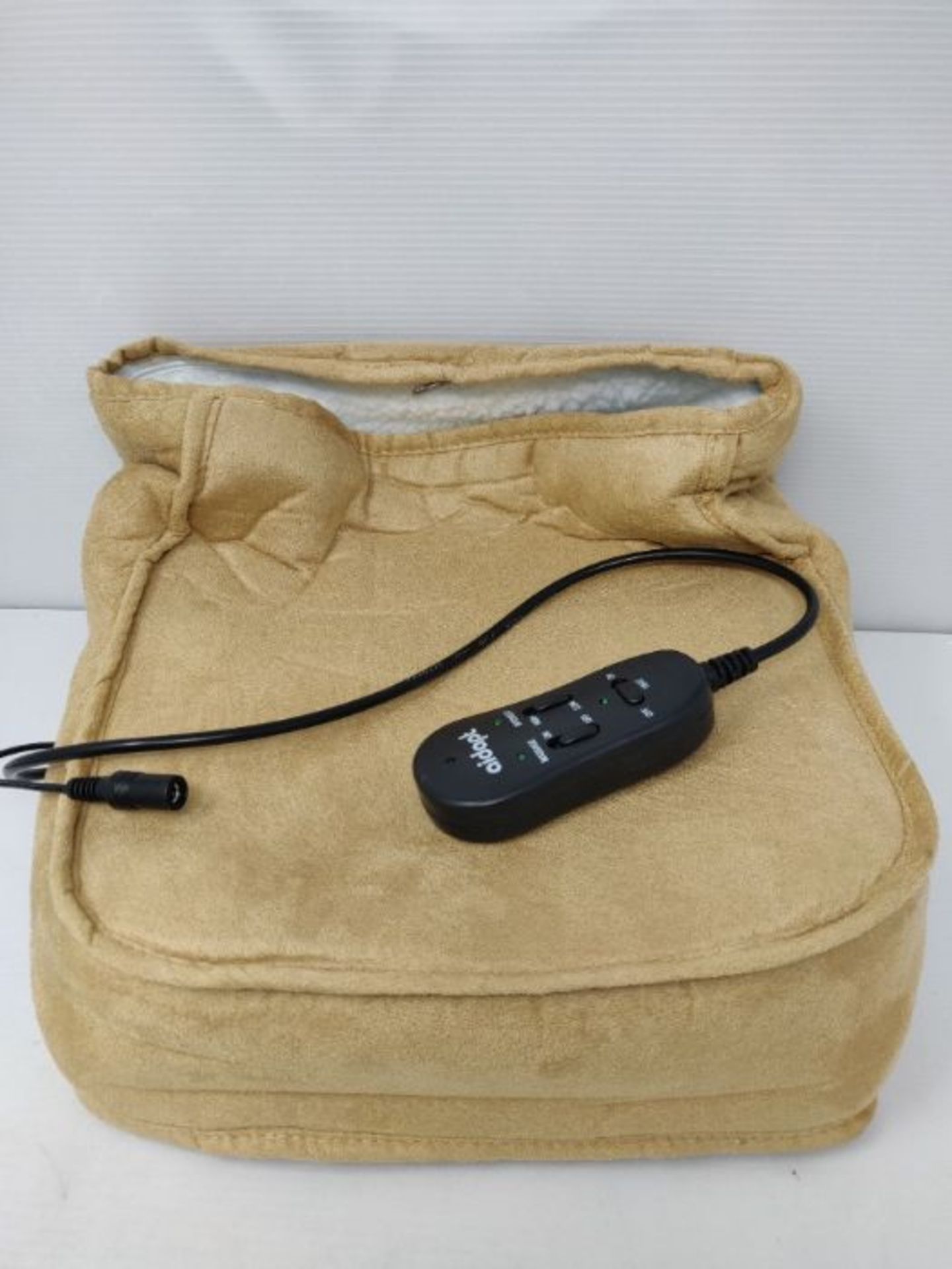 Aidapt Soft Relaxing Dual Speed Electric Foot Massage & Heated Foot Warmer Boot (Brown - Image 2 of 3