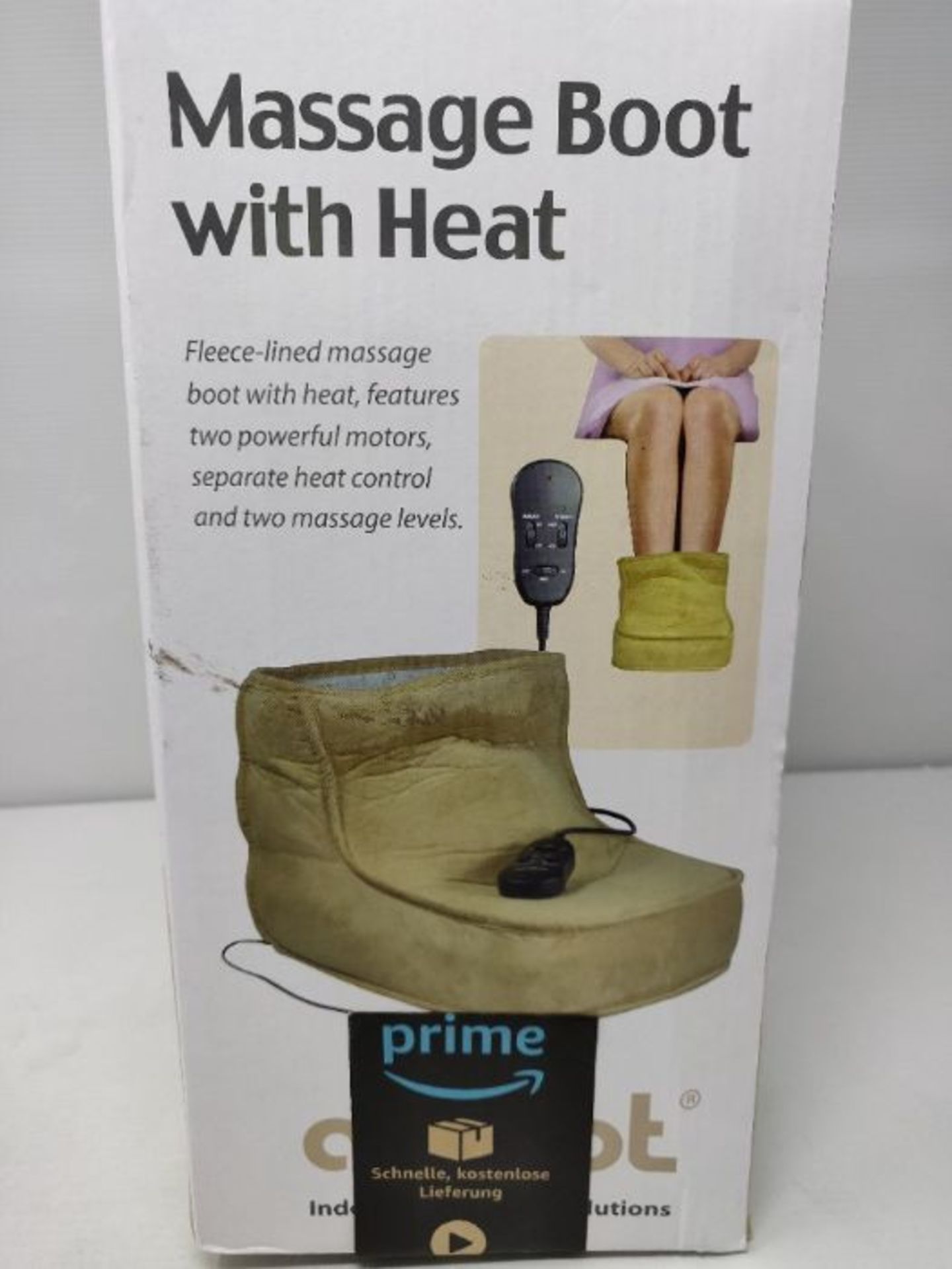 Aidapt Soft Relaxing Dual Speed Electric Foot Massage & Heated Foot Warmer Boot (Brown - Image 3 of 3