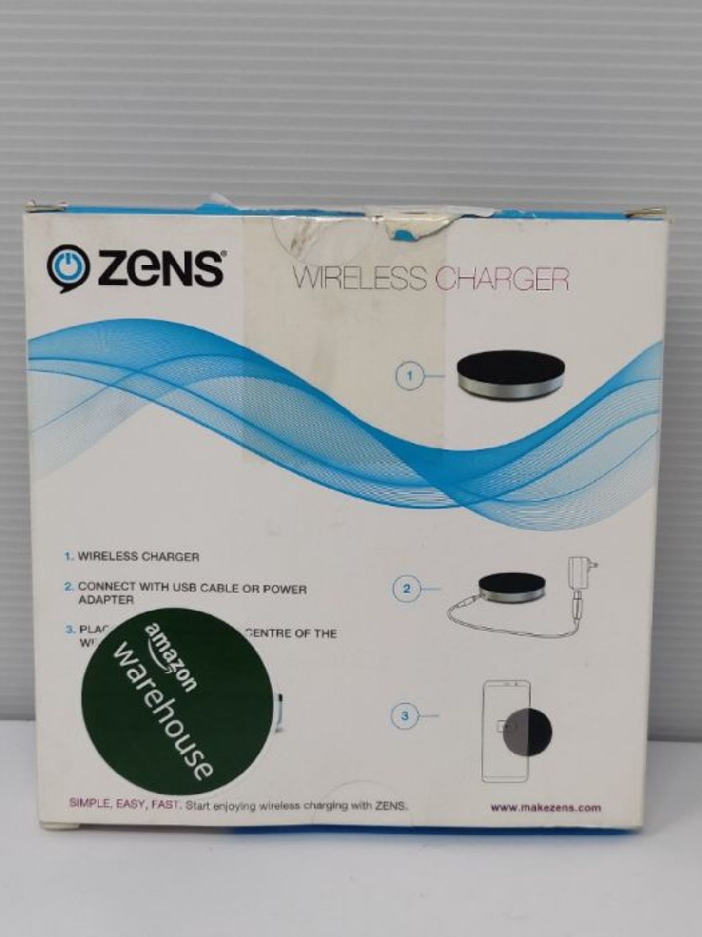 ZENS Qi-certified Single Wireless Charger Round 5W Output Black, USB Cable Included - - Image 2 of 3