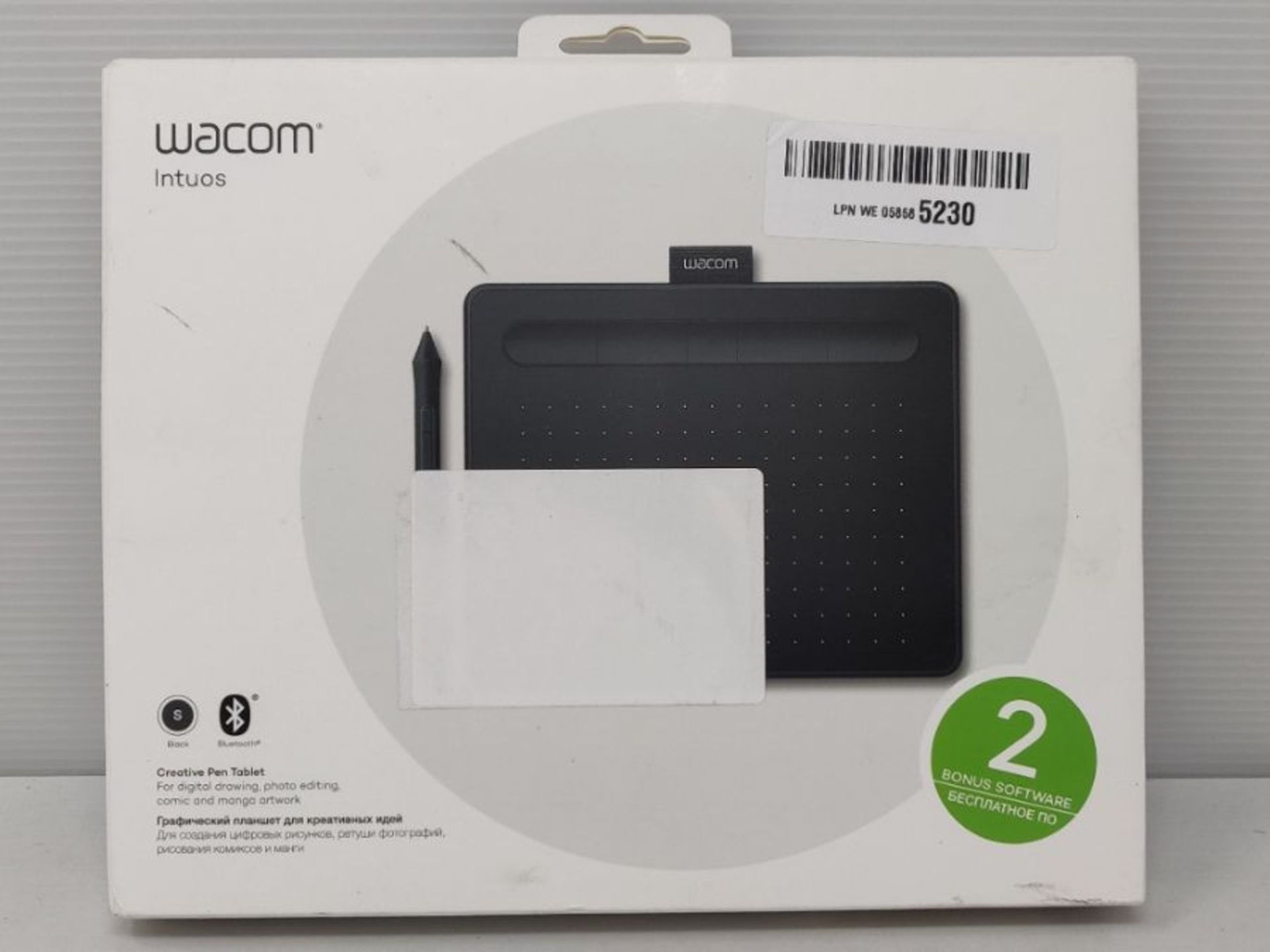 RRP £79.00 [INCOMPLETE] Wacom Intuos S, Bluetooth Pen Tablet, Wireless Graphic Tablet for Paintin - Image 2 of 3