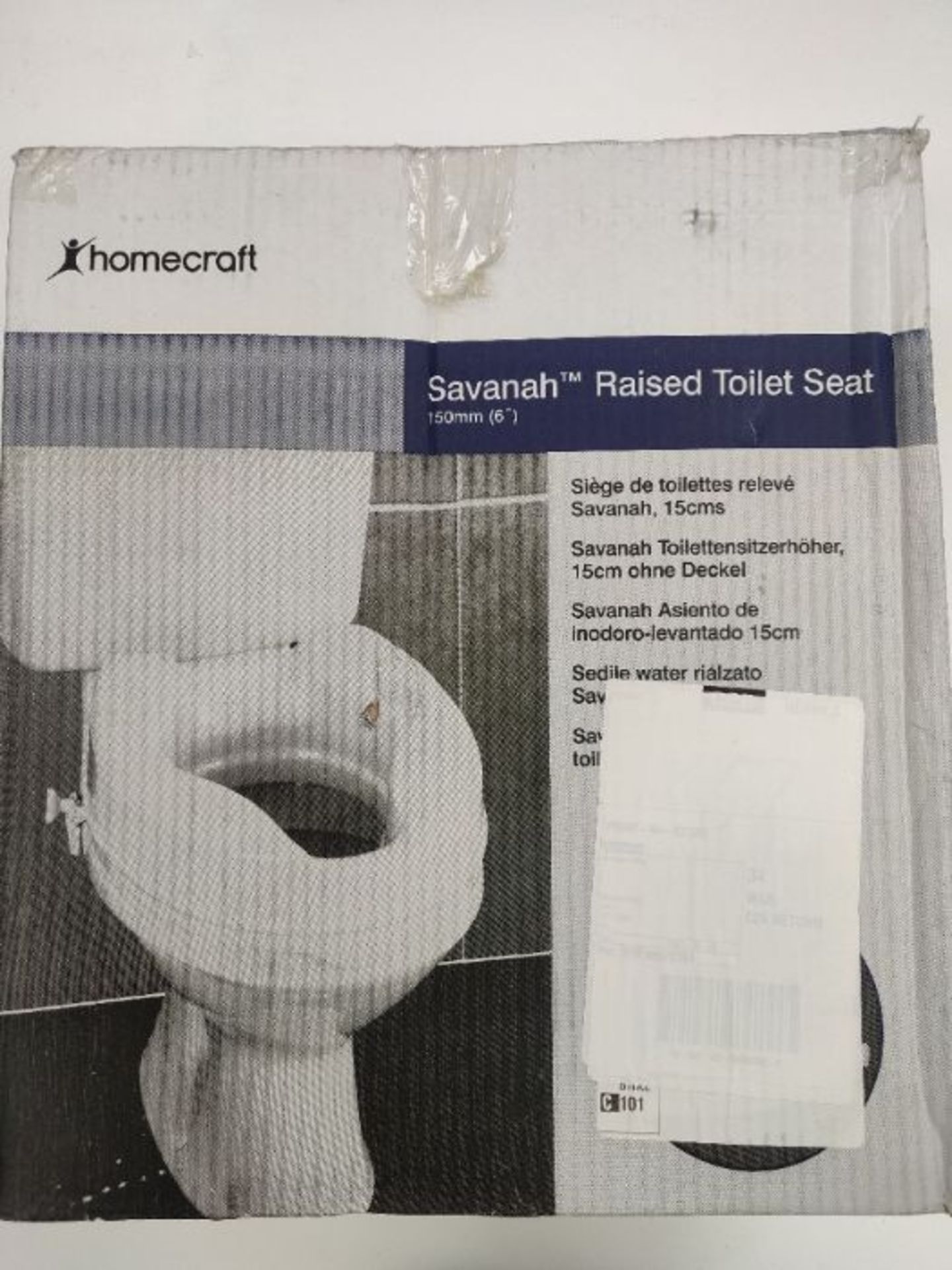 Homecraft Savanah Raised Toilet Seat, 15cm(6") High Elevated Toilet Seat Locks Onto To - Image 2 of 3
