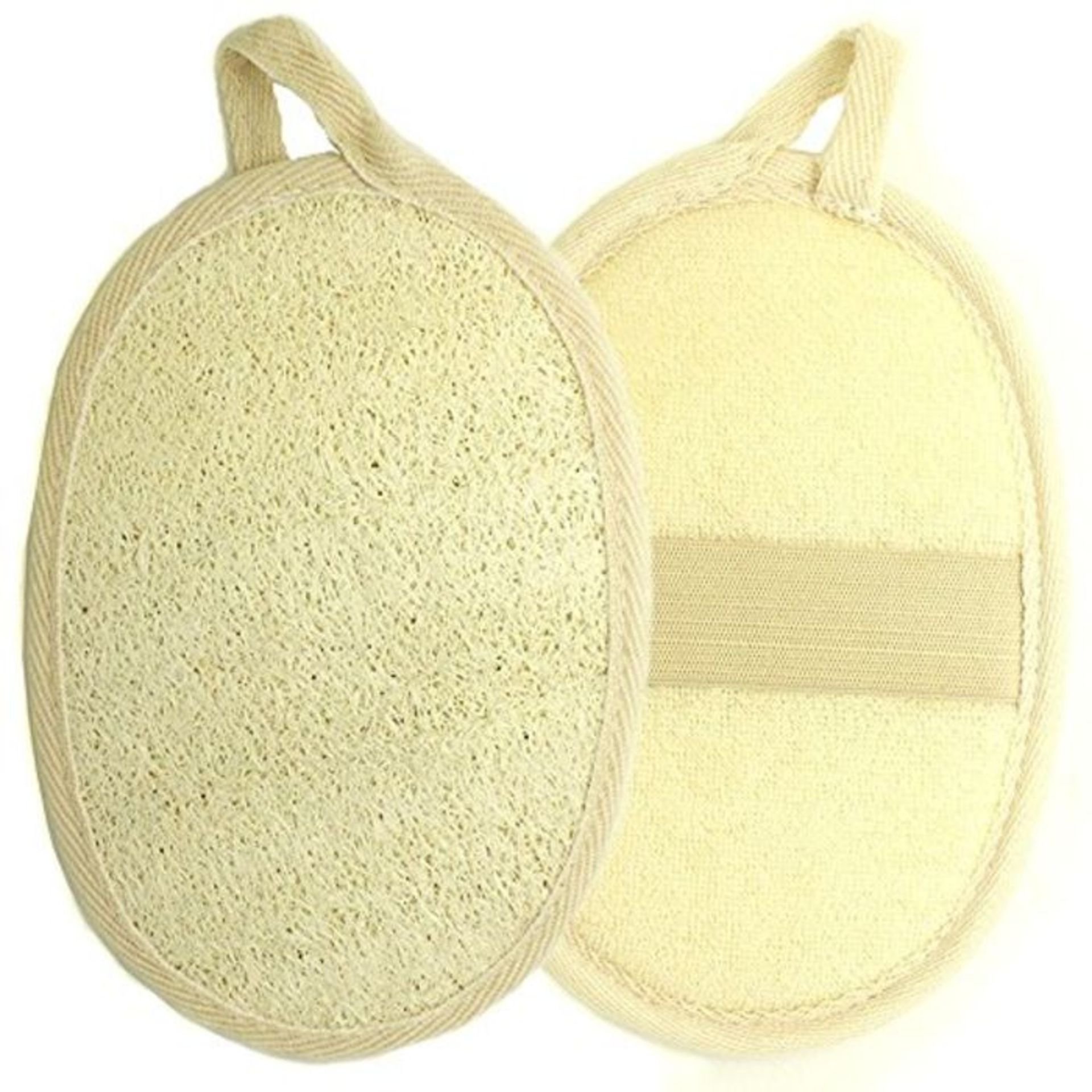 Kiloline Exfoliating Loofah Pads-2 Pack 100% Natural Luffa and Terry Cloth Materials L