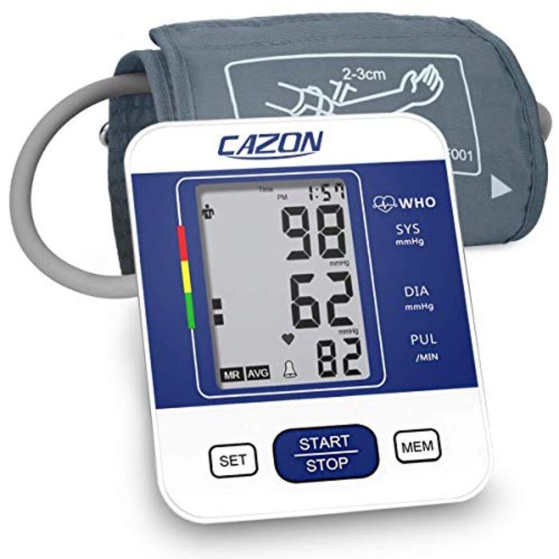 CAZON Blood Pressure Monitor Upper Arm BP Machine for Home Use BP Cuff Kit Pulse Rate