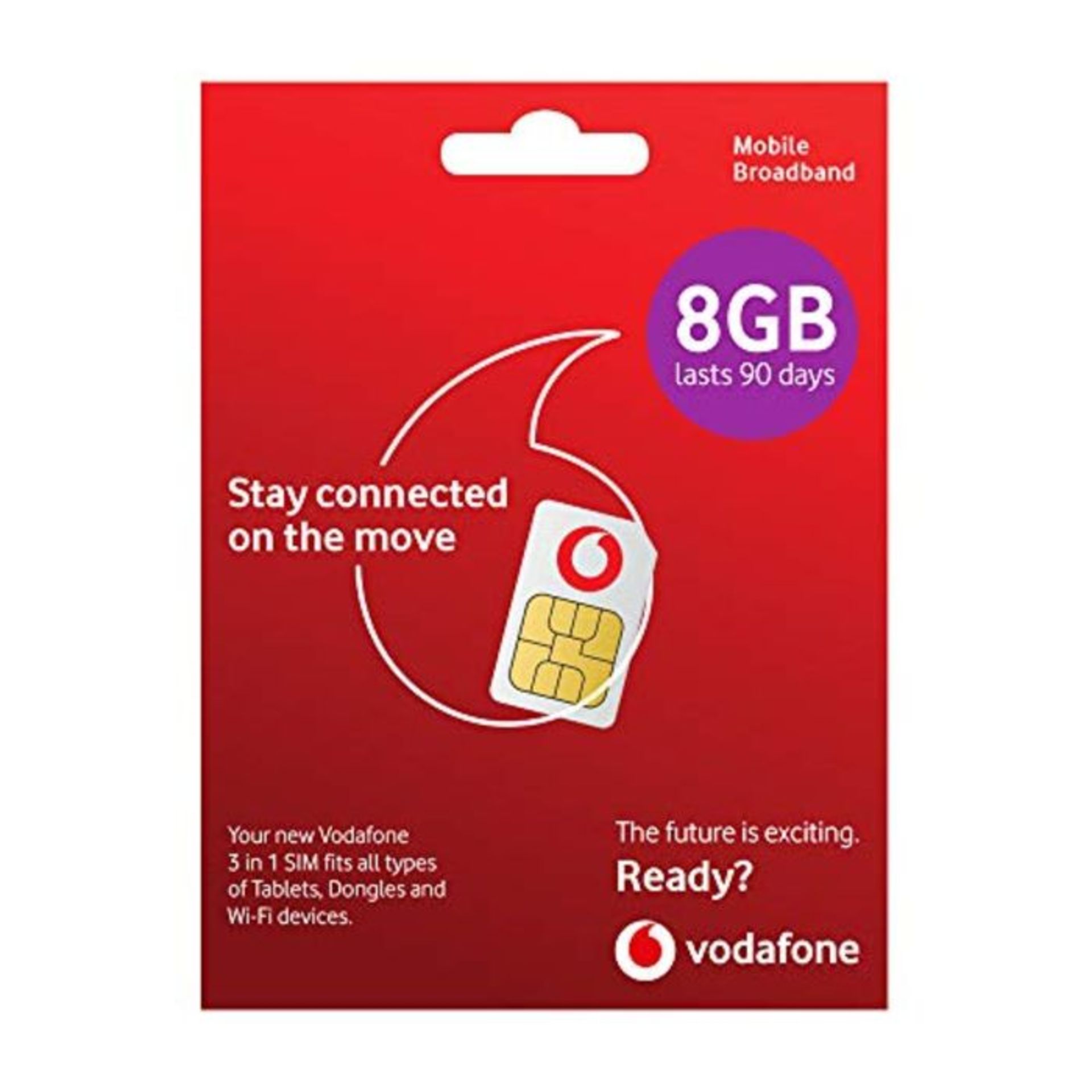 Vodafone Pay As You Go 8GB Data Sim