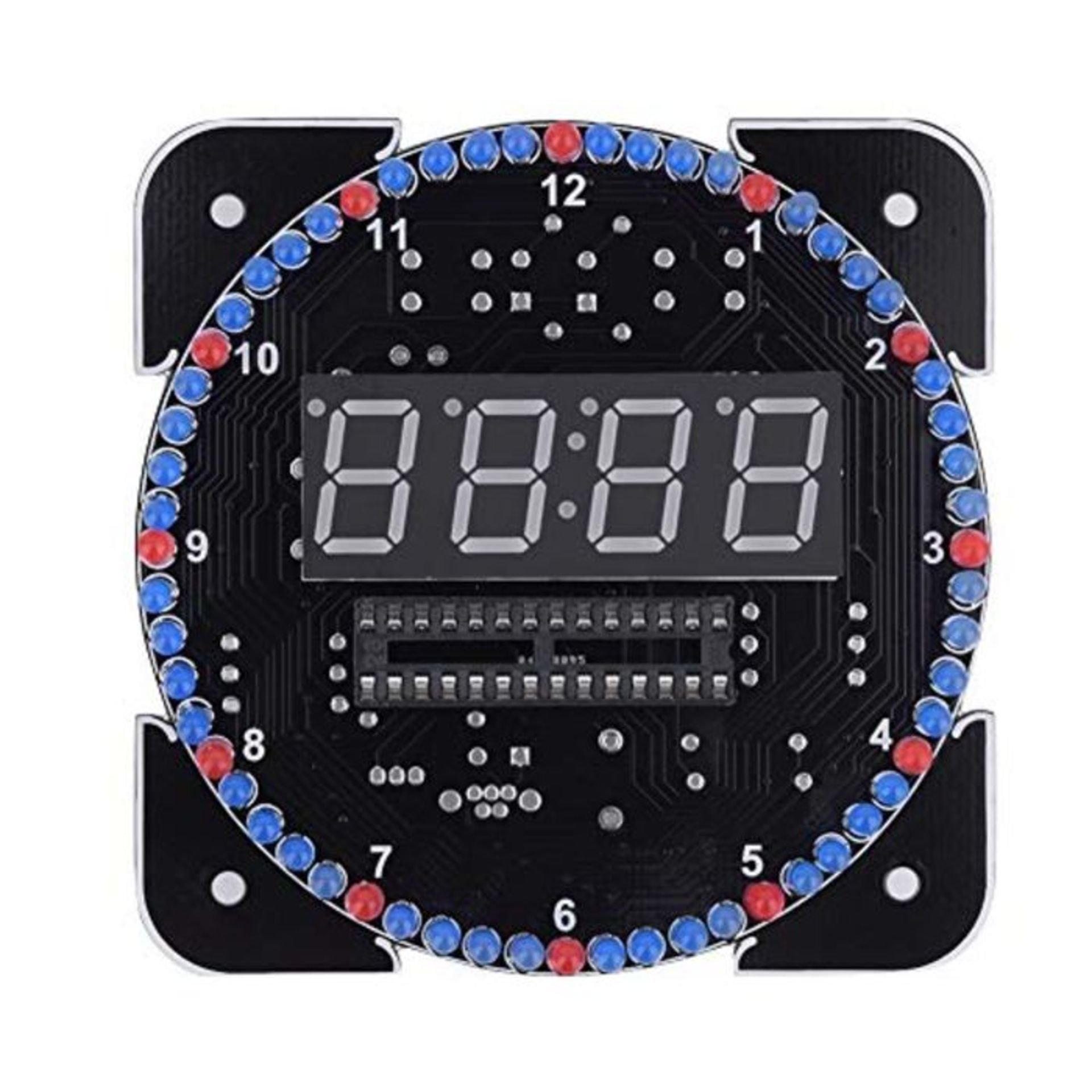 DIY Electronic Clock Kit, Multi-Function Light Control Rotation Digital LED Temperatur