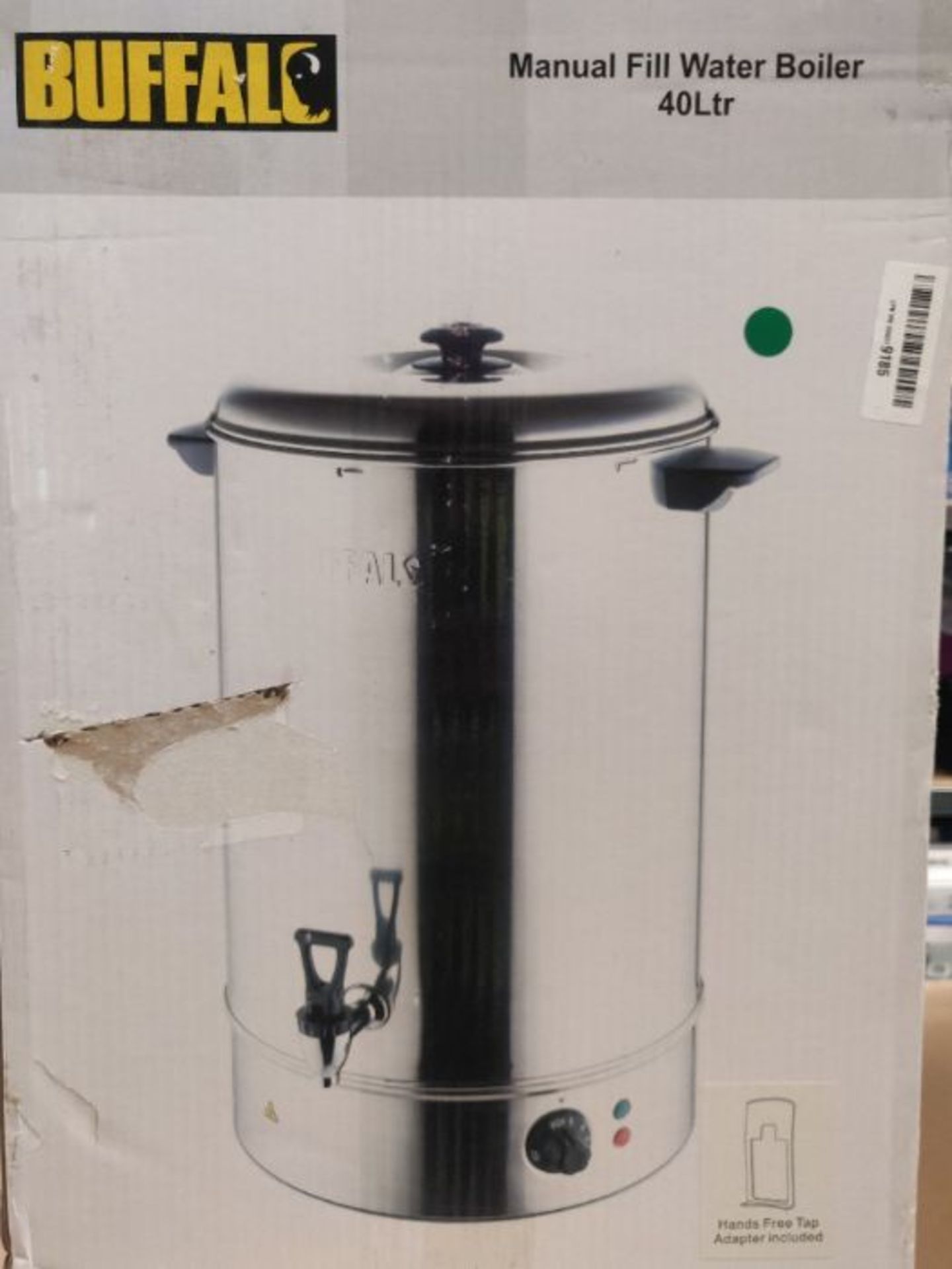 RRP £145.00 Buffalo Manual Fill Water Boiler 40Ltr 630x433x440mm Stainless Steel Heater - Image 2 of 3