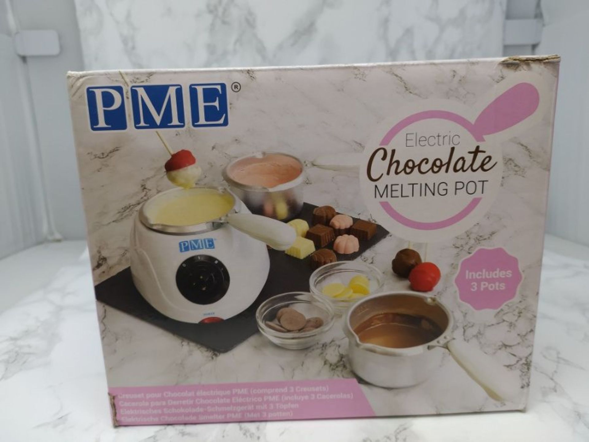 PME CM103/4/5 Electric Chocolate Melting Pot with 3 Pots Included, White - Image 3 of 3