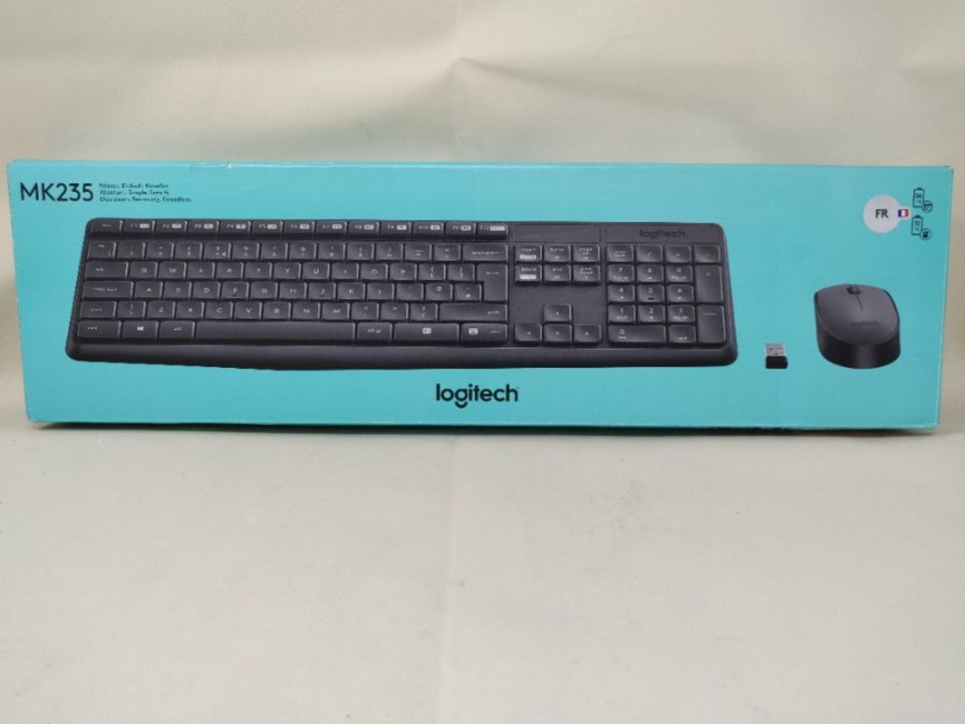 Logitech MK235 Wireless Keyboard and Mouse Combo, AZERTY French Layout - Black - Image 2 of 6