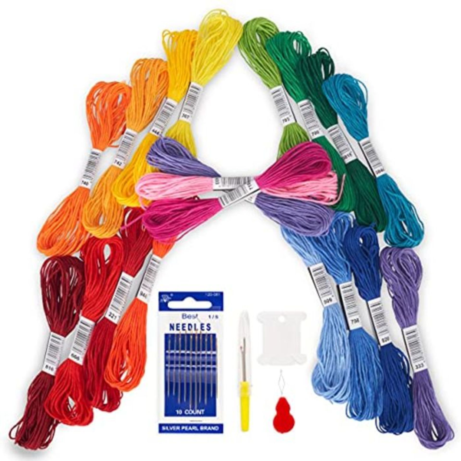 Avenfair Embroidery Threads 100 Skeins per Pack, Multi Color Embroidery Floss, Cross S