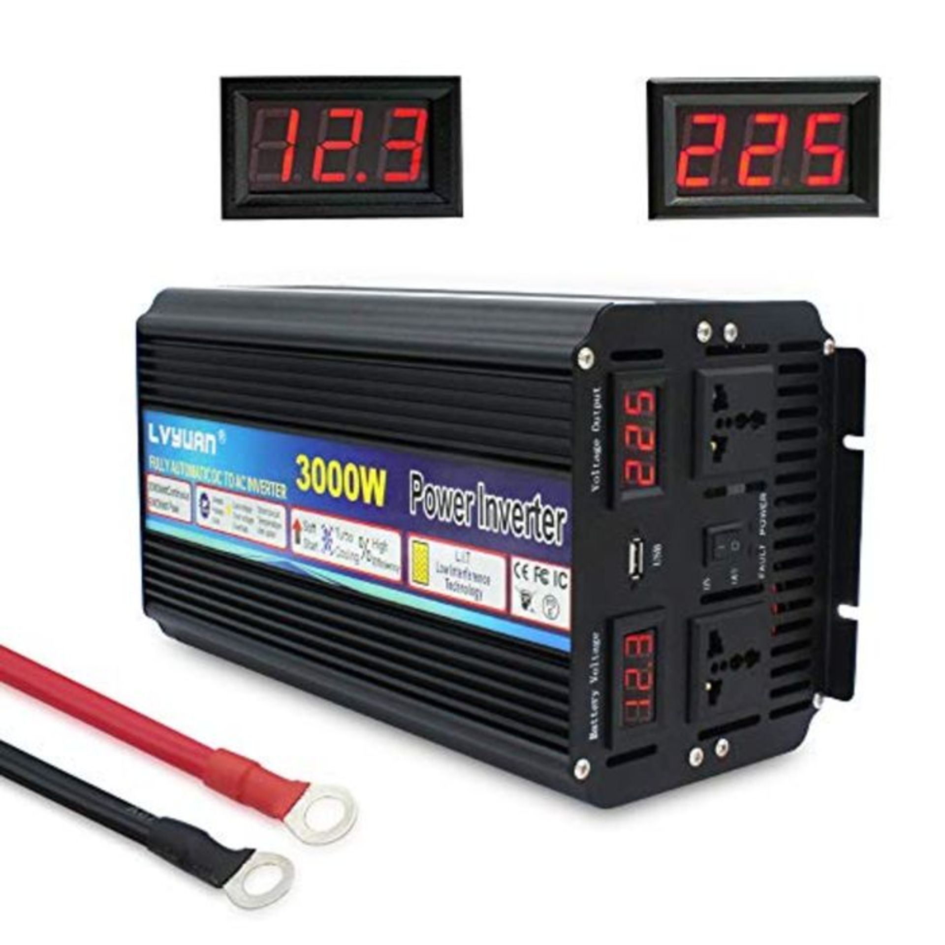 RRP £159.00 Cantonape Power Inverter 3000W/6000W DC 12V to AC 230V 240V Converter Modified Sine Wa