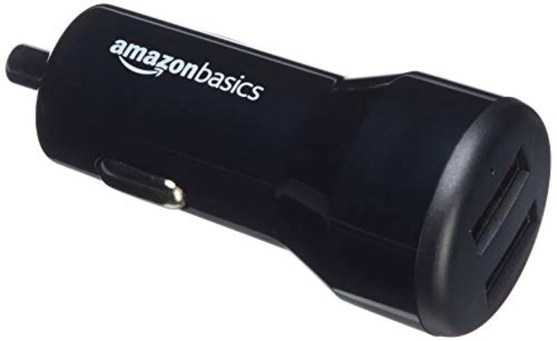 Amazon Basics Dual-Port USB Car Charger for Apple & Android Devices, 4.8 Amp/24W, Blac