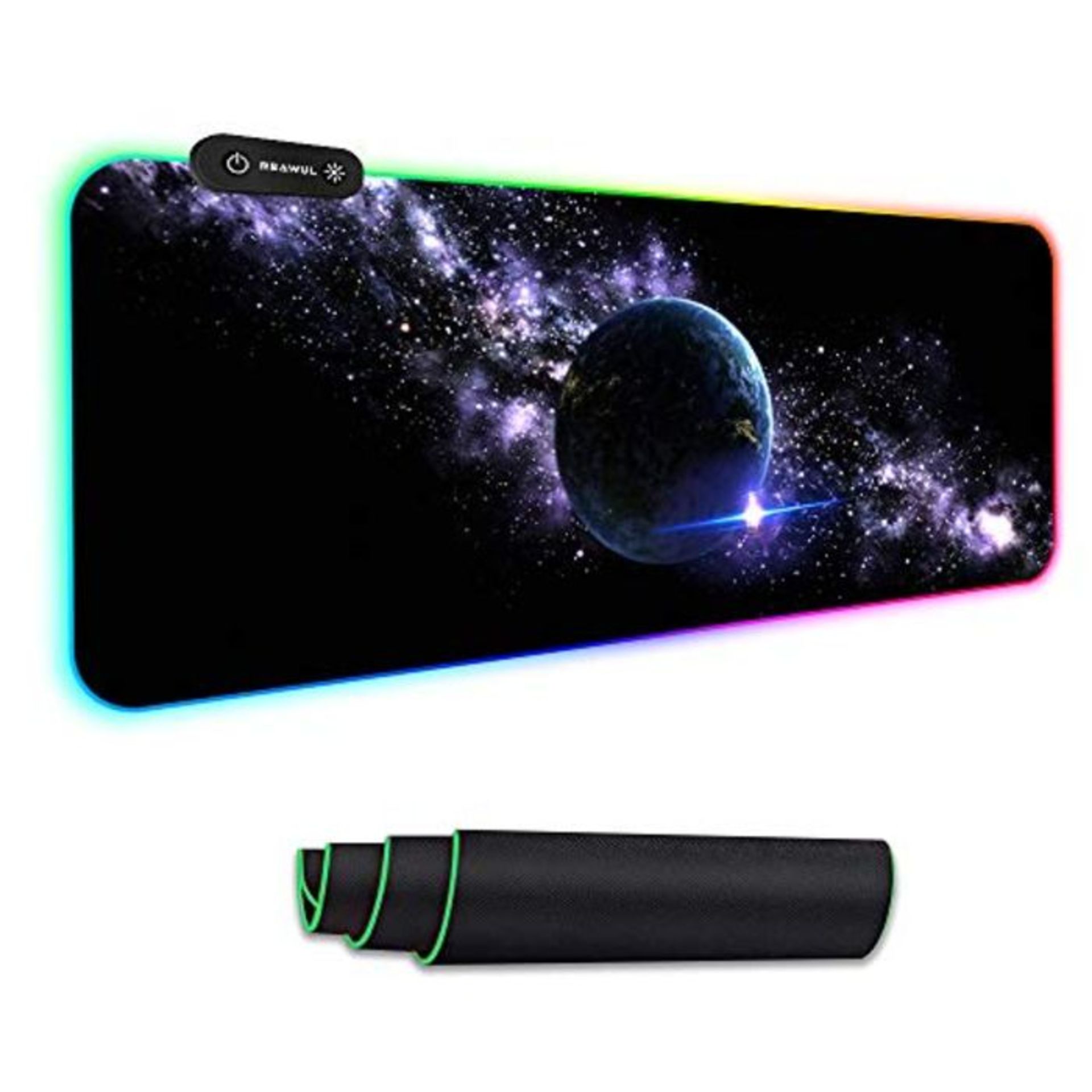 Large RGB Gaming Mouse Mat Pad- Reawul 14 Modes Oversized Glowing Led Extended Mousepa