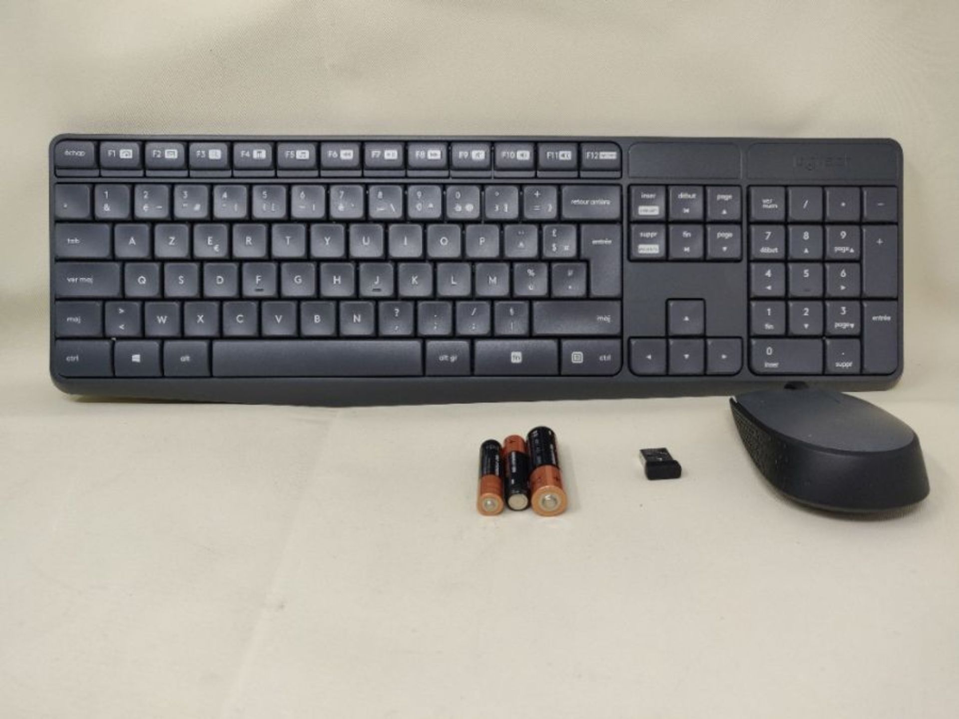 Logitech MK235 Wireless Keyboard and Mouse Combo, AZERTY French Layout - Black - Image 3 of 6