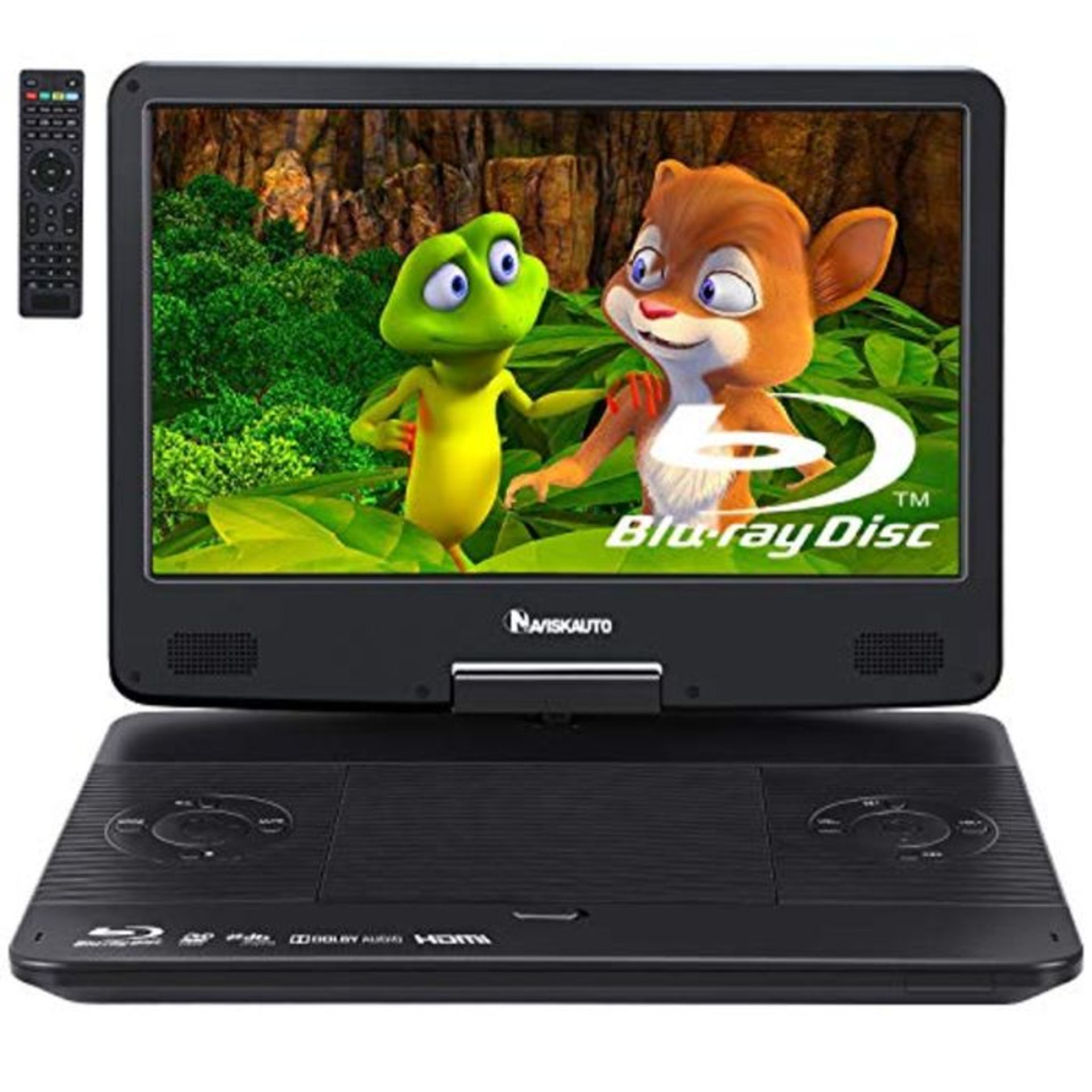 RRP £242.00 NAVISKAUTO 14" Portable Blu Ray DVD Player with Rechargeable Battery,HDMI Input/Output