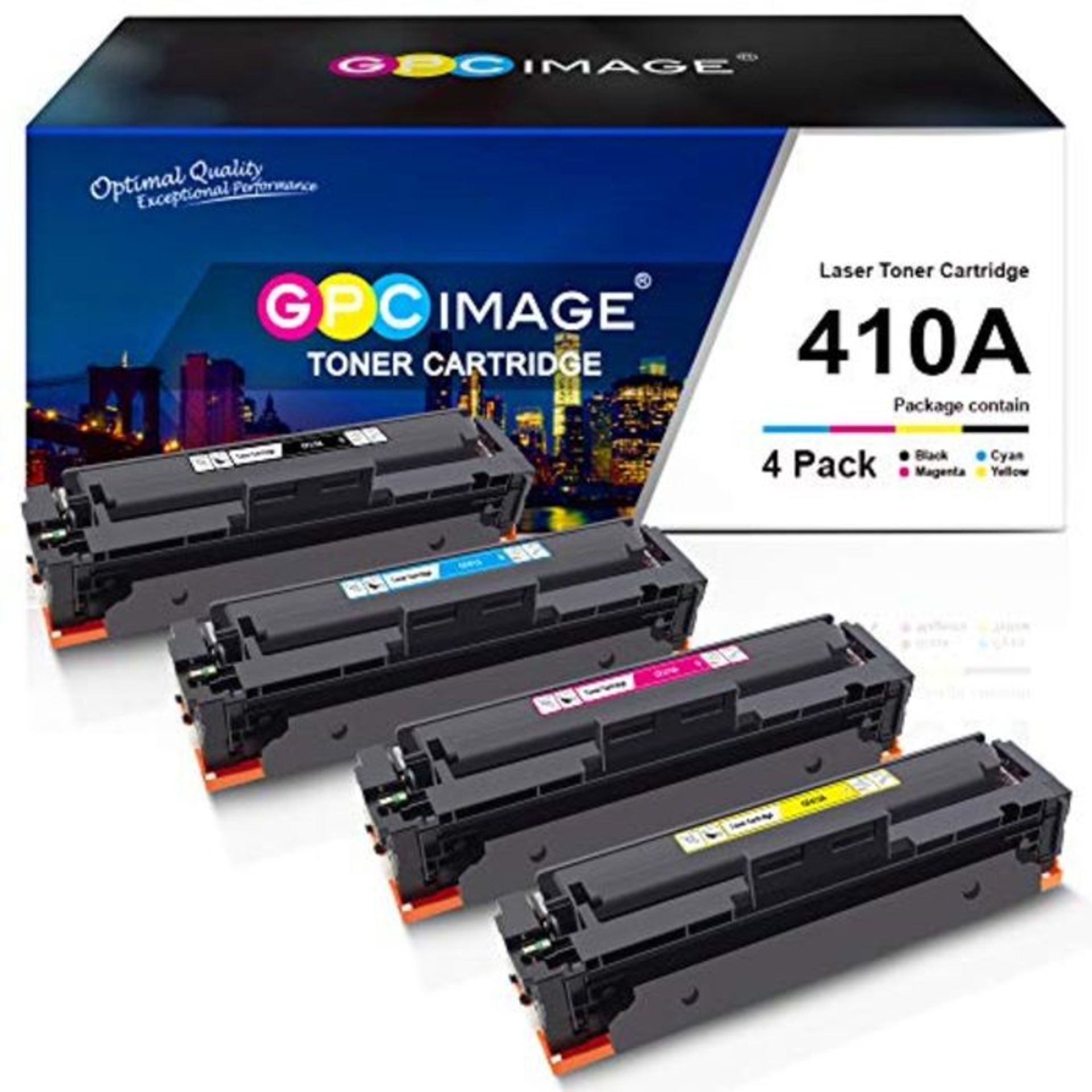 GPC Image Compatible Toner Cartridges Replacement for HP CF410A 410X CF410X for Color - Image 3 of 4