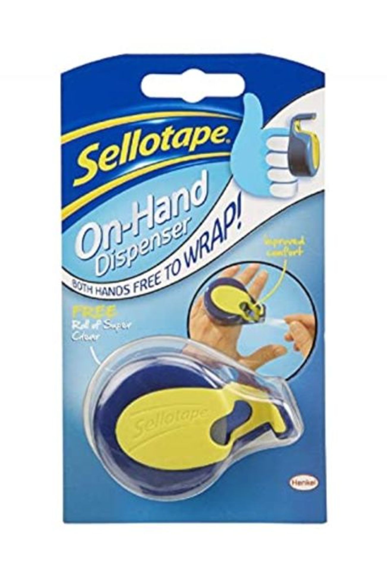 Sellotape On-Hand Dispenser for sticky tape / Both hands free for crafting and wrappin