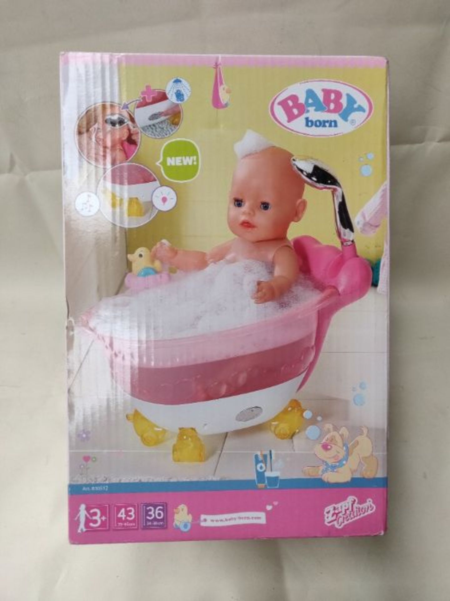 BABY born Bath - Bathtub with Real Light & Sound Effects - For Small Hands - Includes - Image 2 of 3