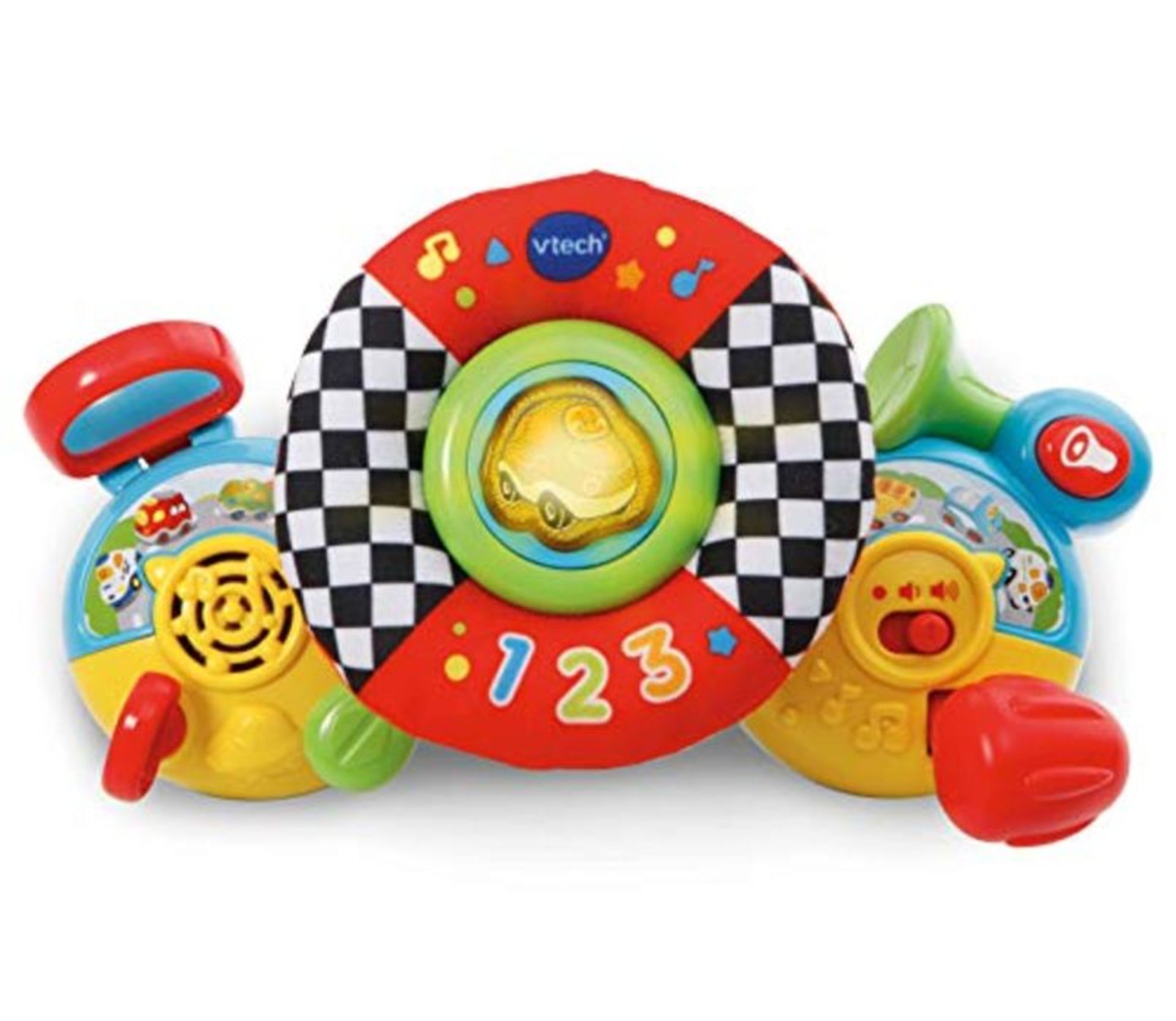 VTech Steering Wheel Tut Tut Drive, Stroller Toy with Holding Strips, Driving Simulato