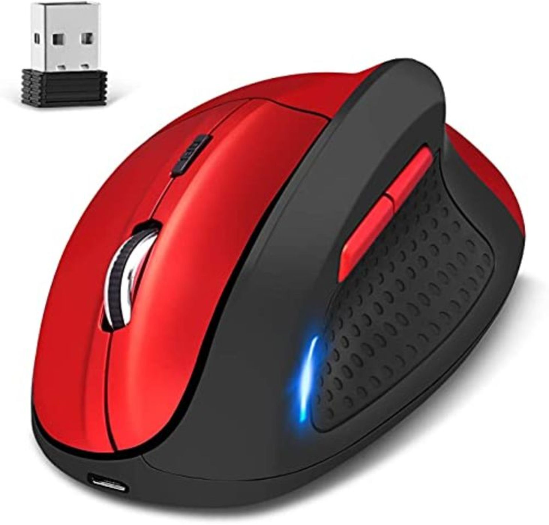 Vertical Mouse KINGTOP Dual Mode Wired & 2.4G Wireless Mice Rechargeable Ergonomic Opt