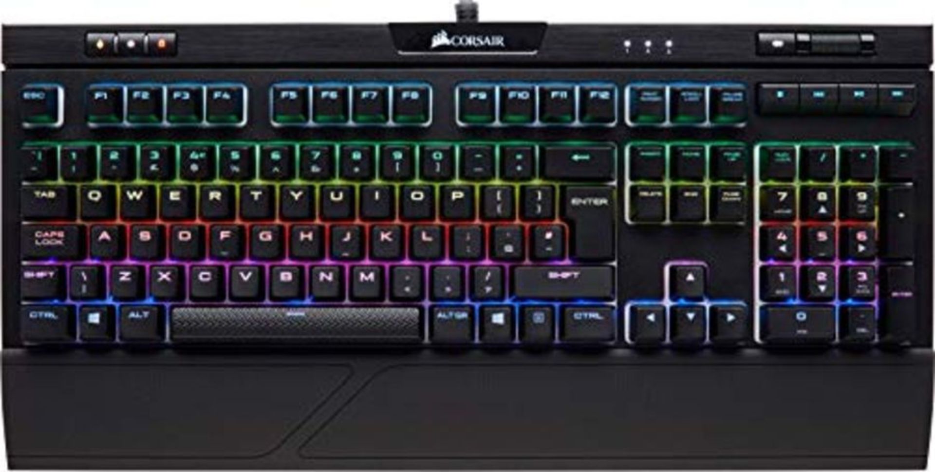 RRP £109.00 [CRACKED] Corsair STRAFE RGB MK.2 Mechanical Gaming Keyboard, Cherry MX Silent Switche