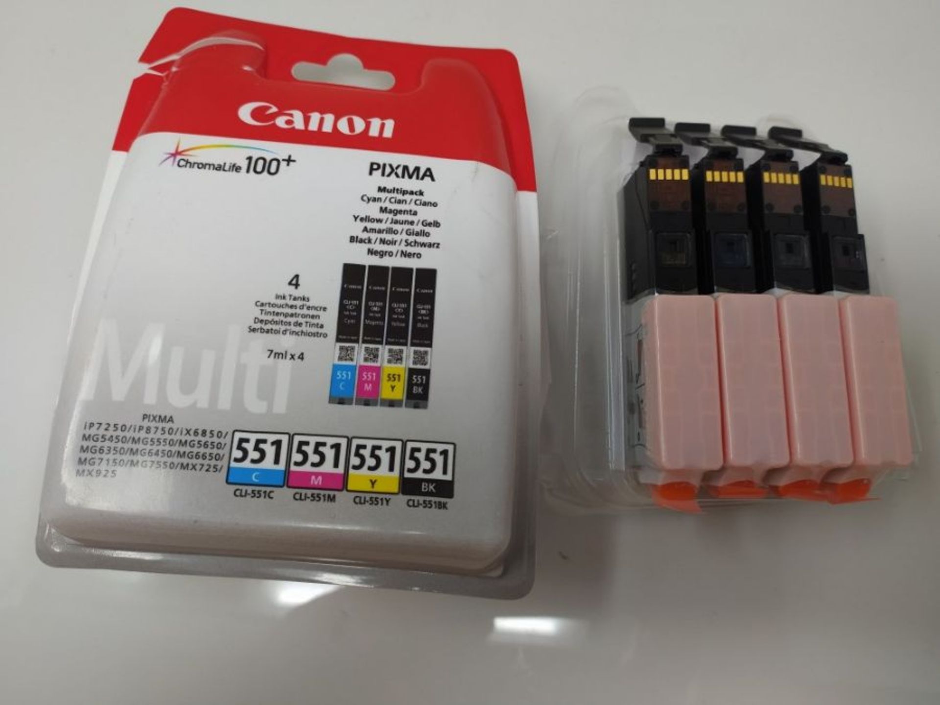 Canon Original CLI-551 Ink Cartridge - Cyan, Magenta, Yellow and Black Multi - Image 2 of 2