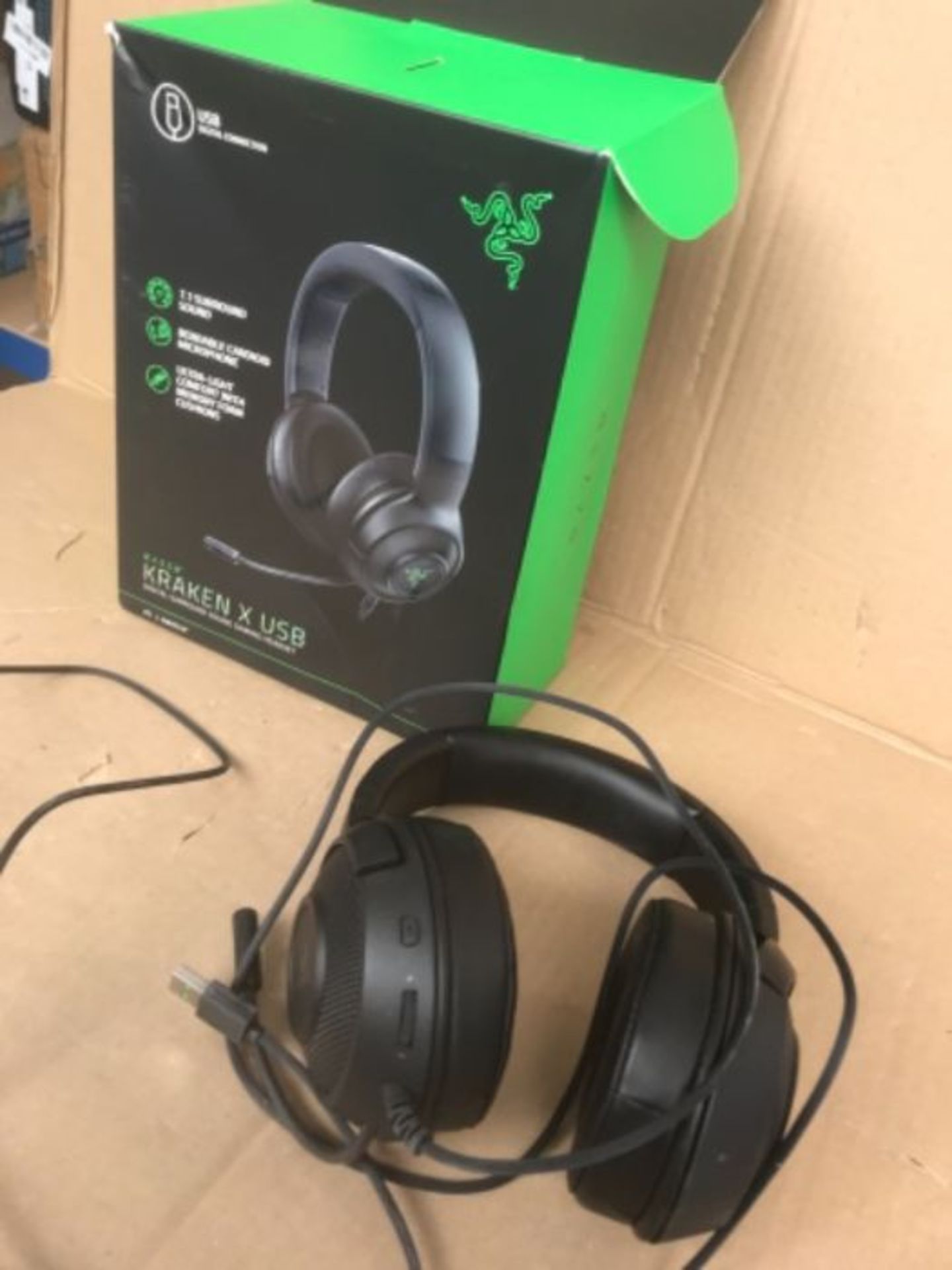 RRP £51.00 Razer Kraken X USB Gaming Headphones with Digital Surround Sound (7.1 Surround Sound, - Image 2 of 2