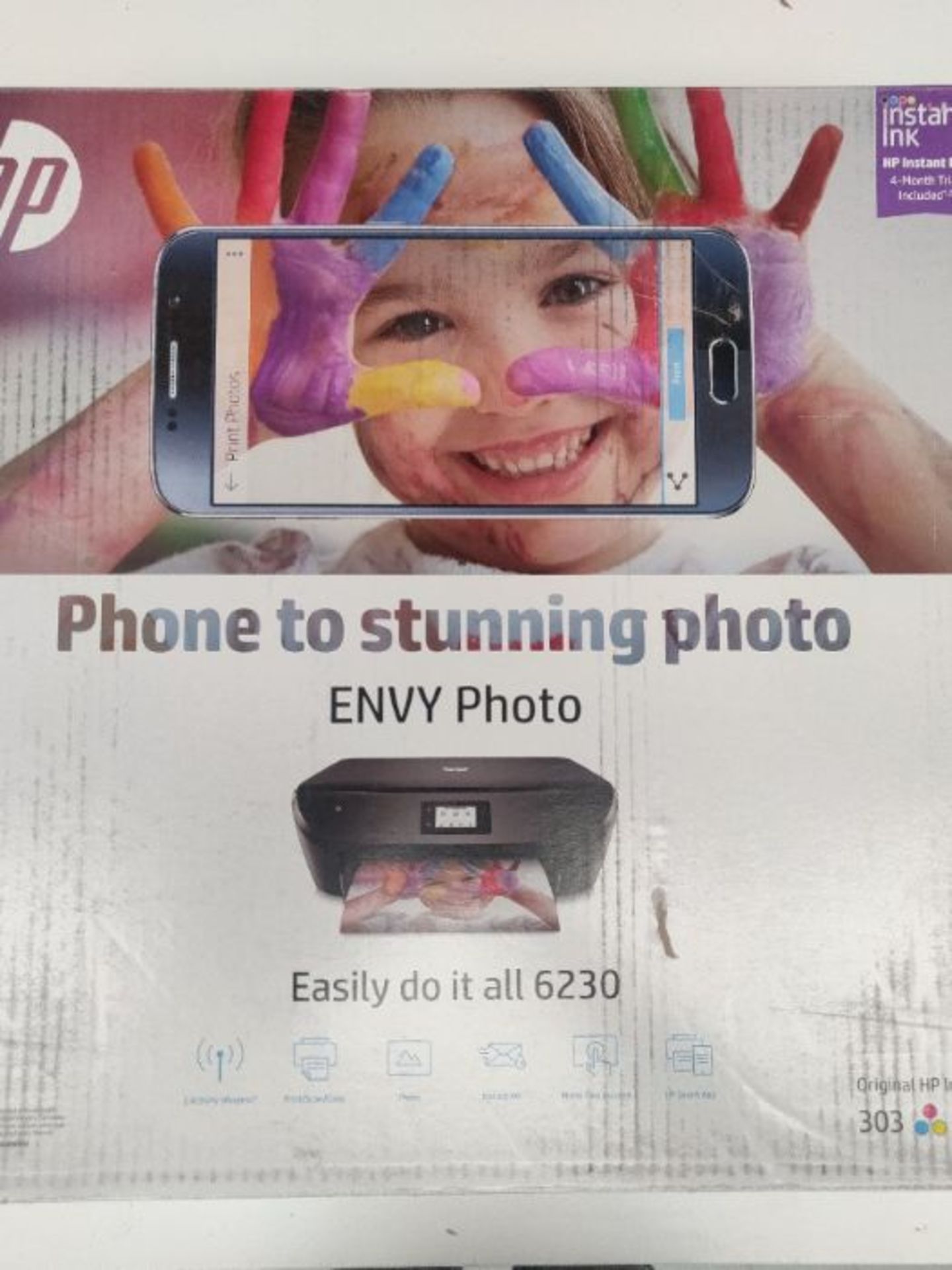 RRP £79.00 HP Envy Photo 6230 All-in-One Wi-Fi Photo Printer with 4 Months of Instant Ink Include - Image 2 of 3