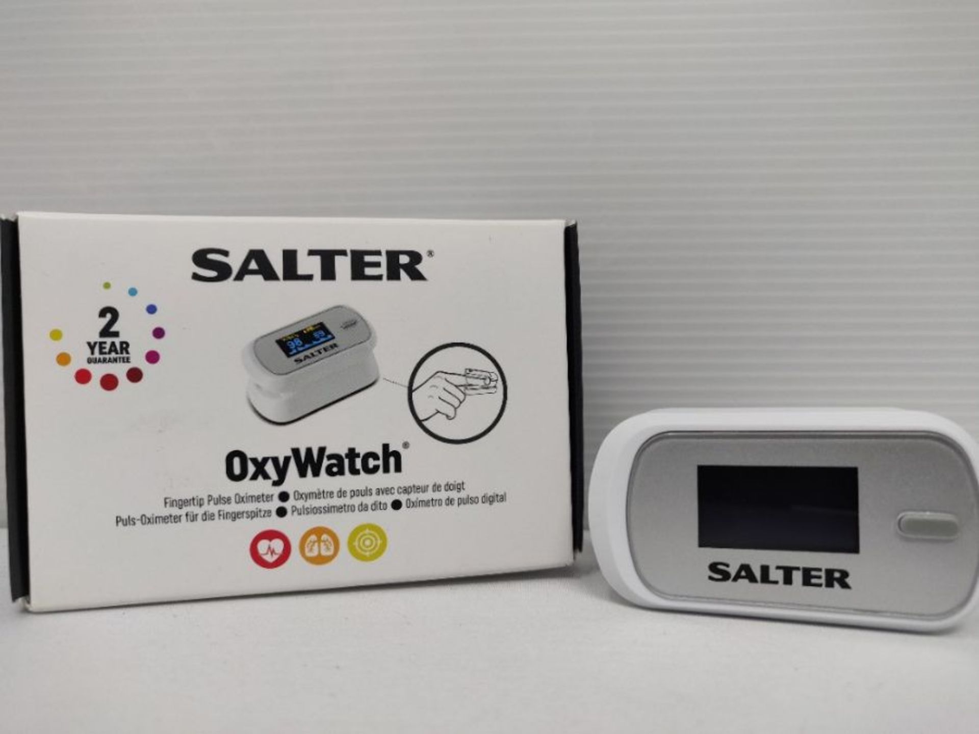 Salter Finger Tip Pulse Oximeter, Measures Oxygen Saturation, Pulse Rate, Perfusion In - Image 2 of 2