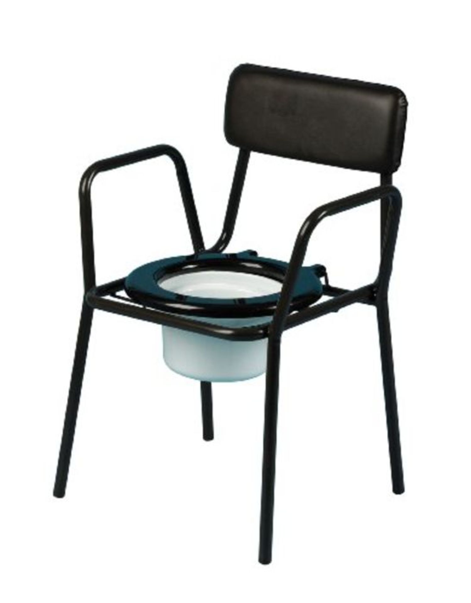 Stacking Commode (Eligible for VAT Relief in the UK) Fixed Height Steel Chair with Pan