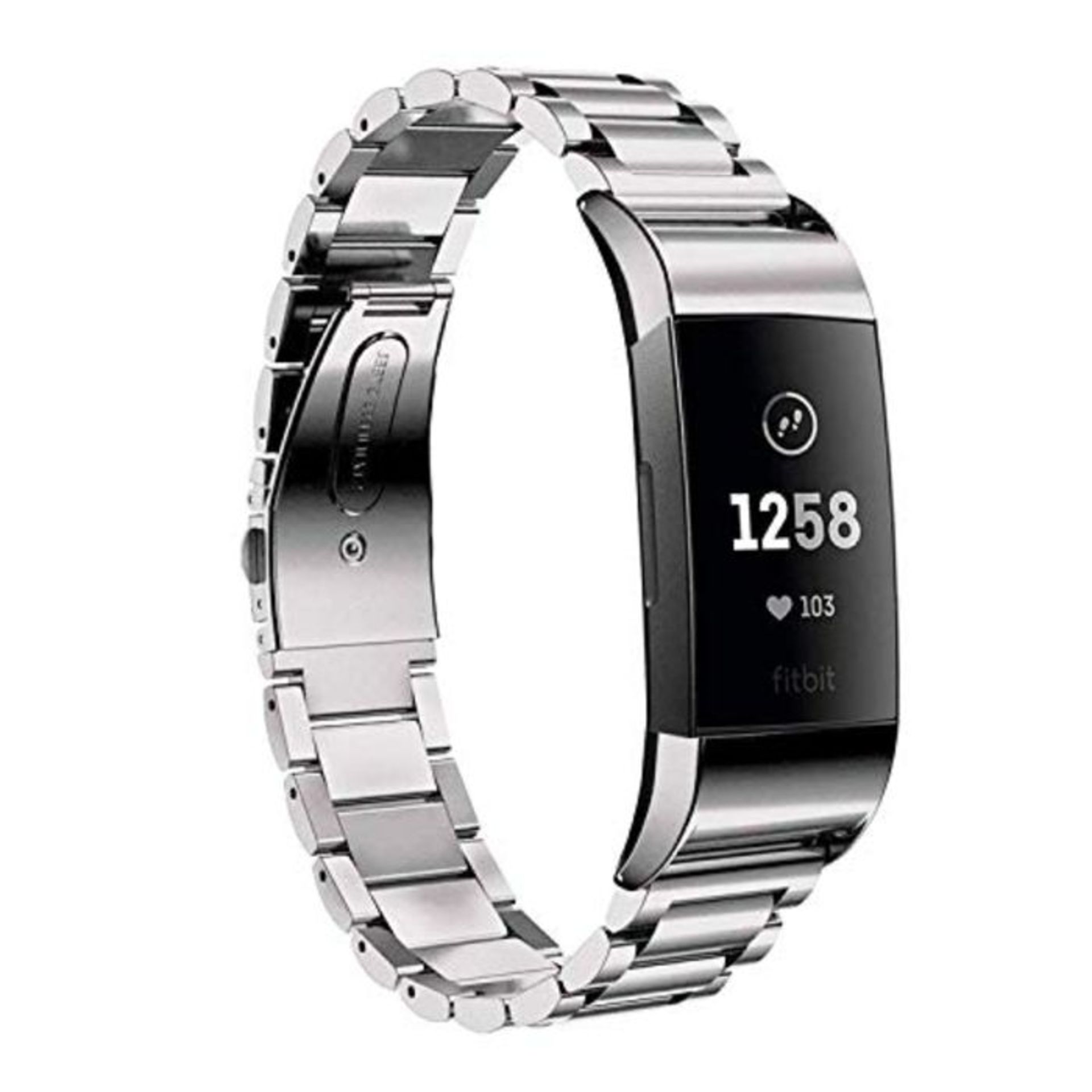 Metal Strap Compatible with Fitbit Charge 3/Charge 4 Bands Replacement Straps Stainles