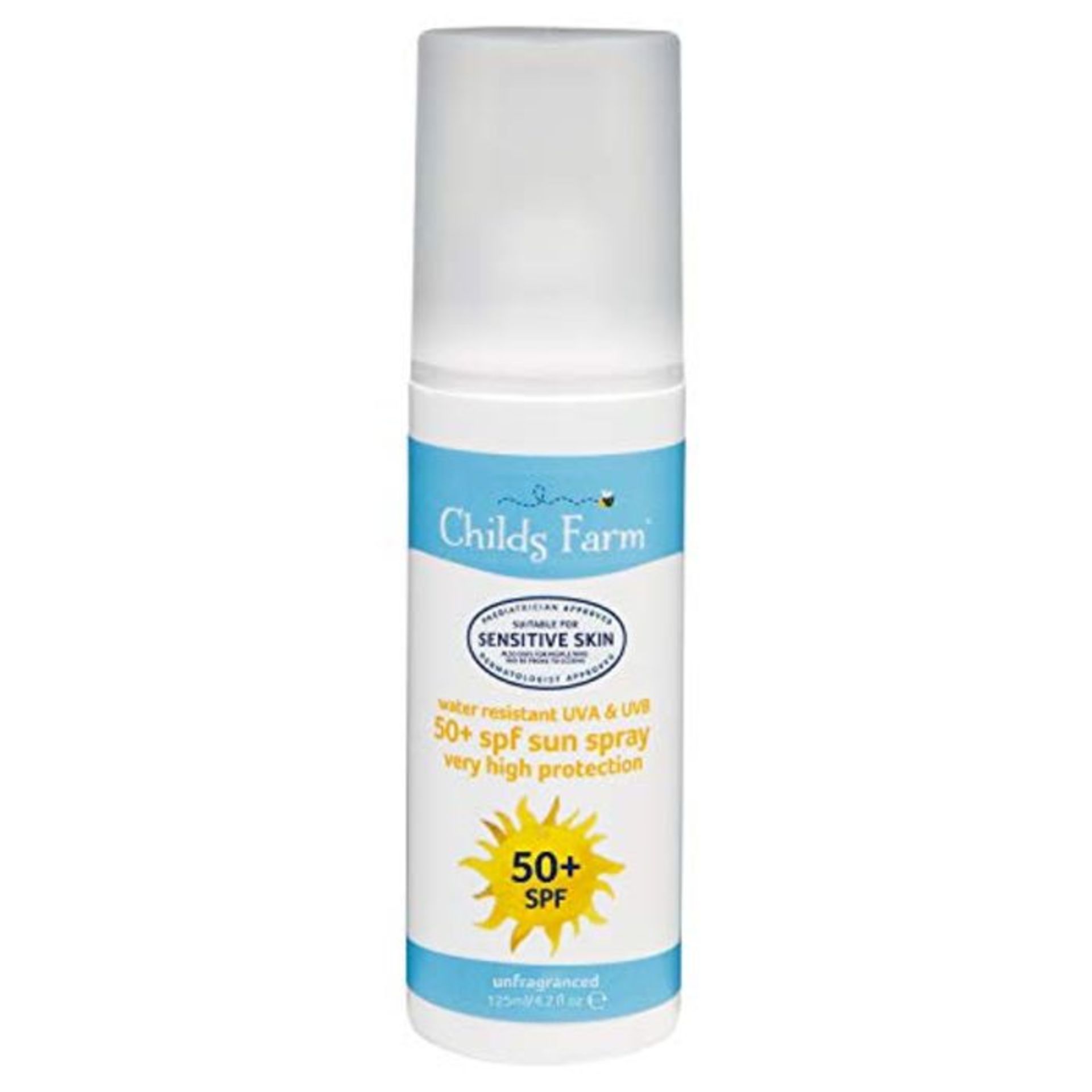 Childs Farm SPF 50+ Spray-On Sun Lotion Very High UVA/UVB Protection For Sensitive Ski