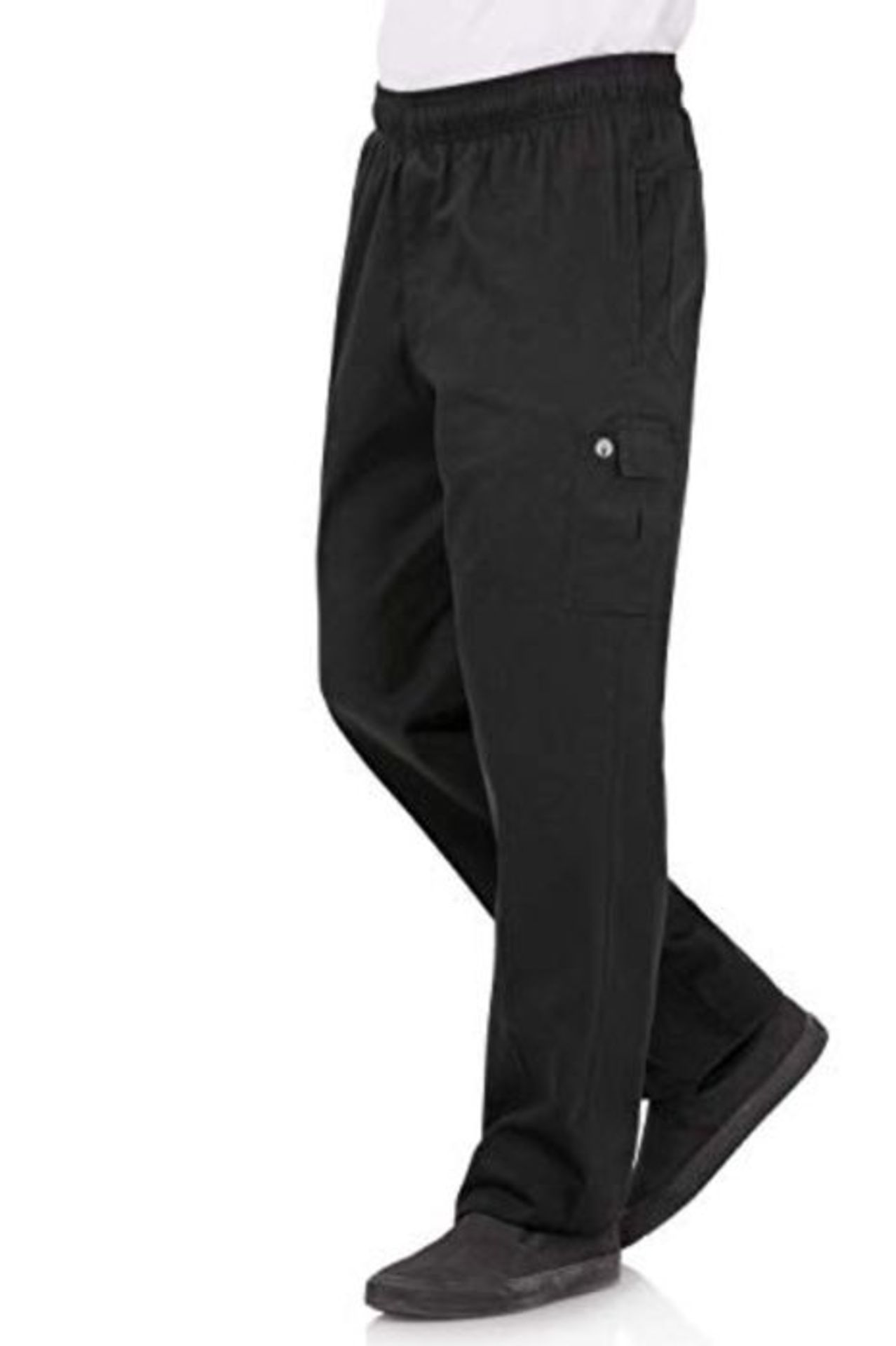 Chef Works B222-XL Slim Fit Cargo Trousers, X-Large, Black