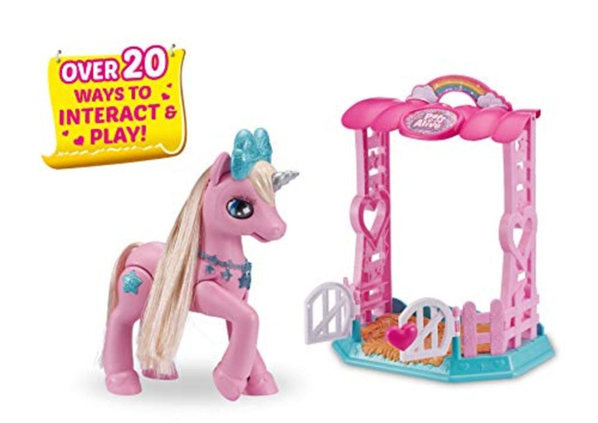 Pets Alive - My Magical Unicorn & Stable Playset - Pink