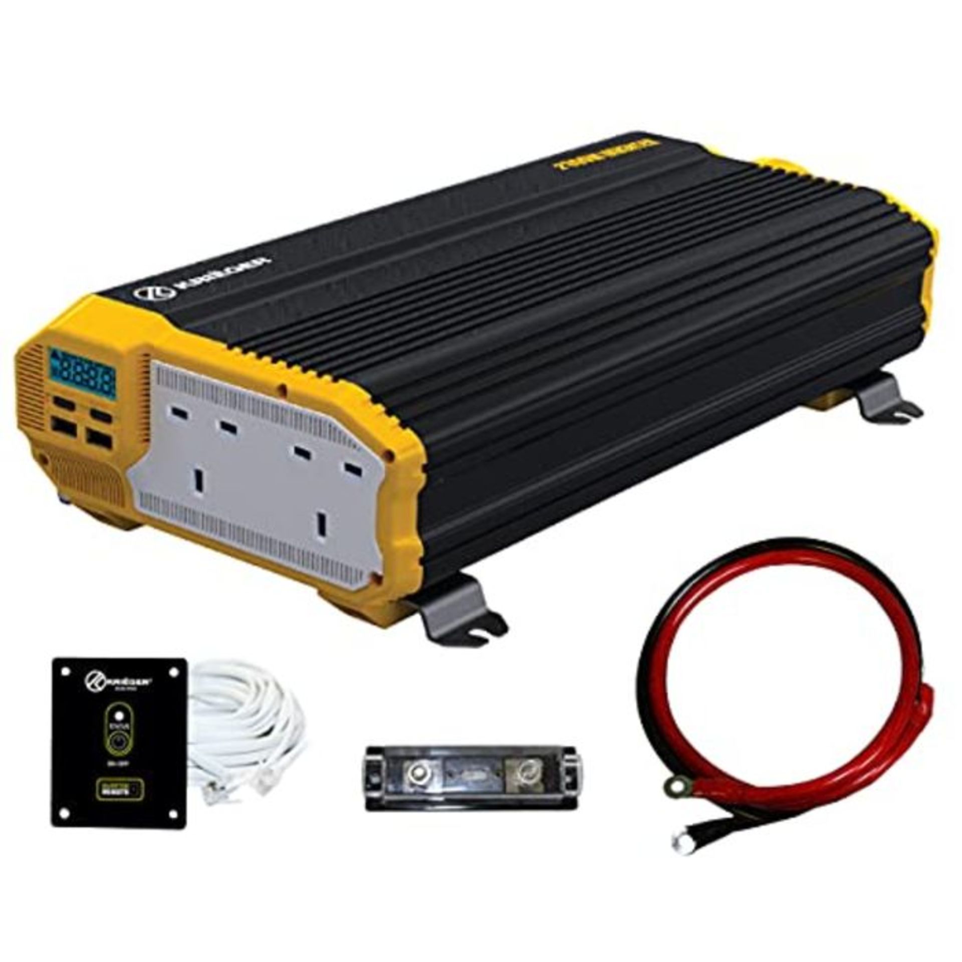 RRP £122.00 [INCOMPLETE] K KRIËGER 2000 Watts Power Inverter 12V to 230V, Modified Sine Wave Car