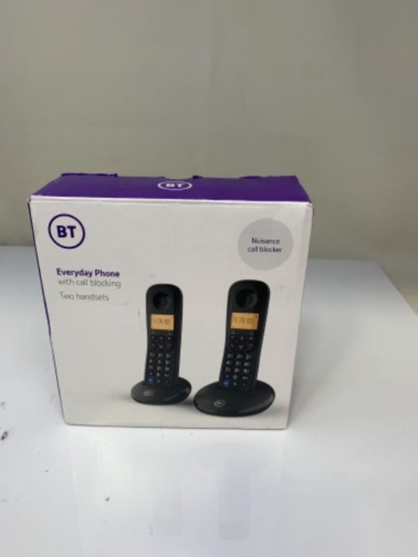 BT Everyday Cordless Home Phone with Basic Call Blocking, Twin Handset Pack, Black - Image 2 of 3